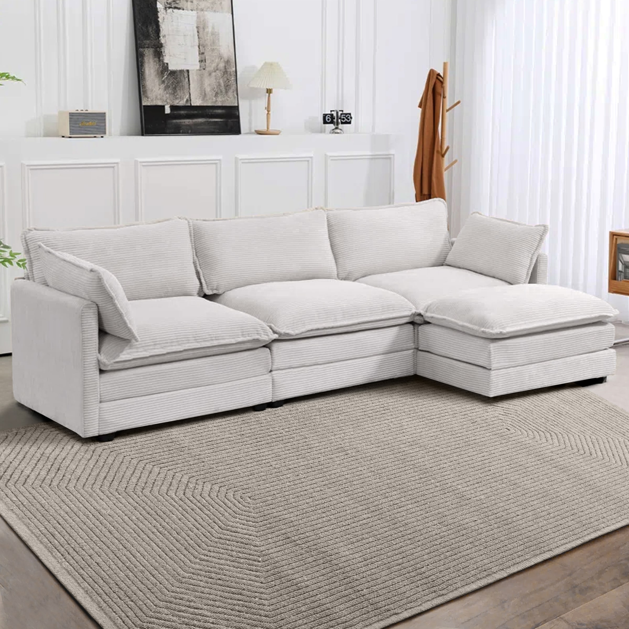my home Wollteppich »Sola«, rechteckig, 12 mm Höhe, Hoch-Tief-Struktur, Handgearbeitet,Wohnzimmer, Schlafzimmer, Esszimmer