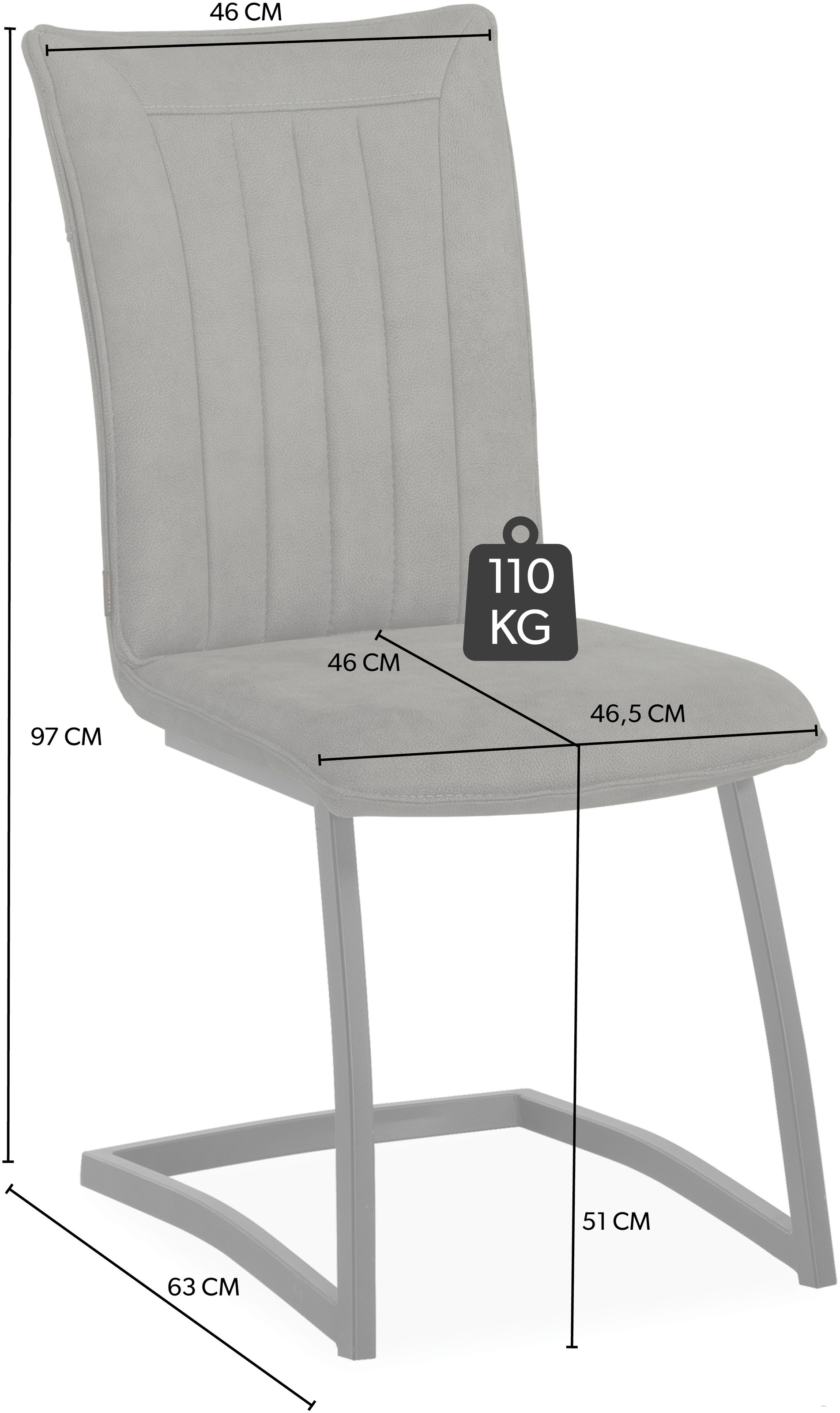 OMG Design Freischwinger »Amara«, (Set), 1 St., Stoff, Esszimmerstuhl, Küchenstuhl, pflegeleichter Bezug