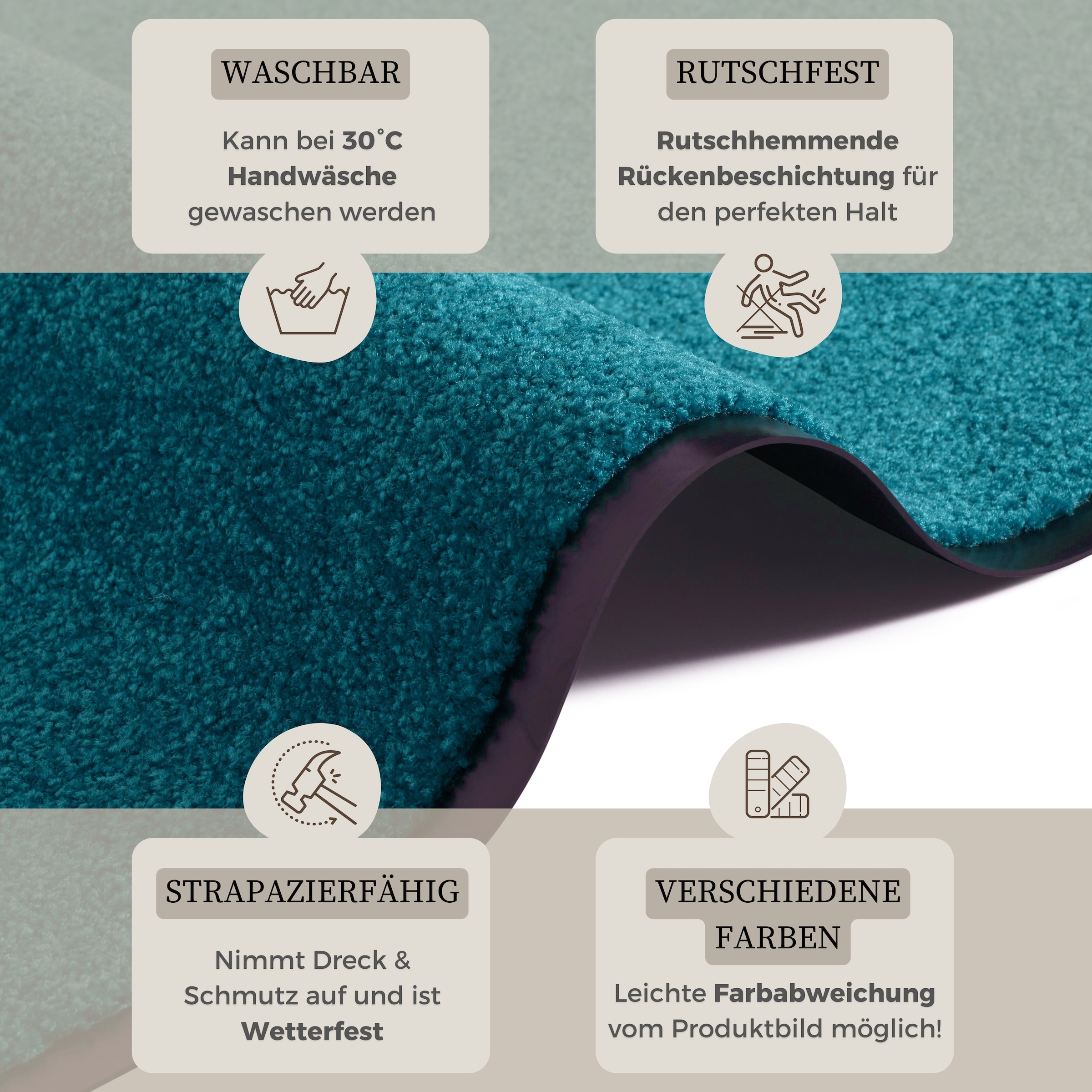 OTTO home Fußmatte »Clean & Walk« rechteckig 7 mm Höhe Schmutzfangmatte, Türmatte, In- und Outdoor, Teppich, Läufer, waschbar