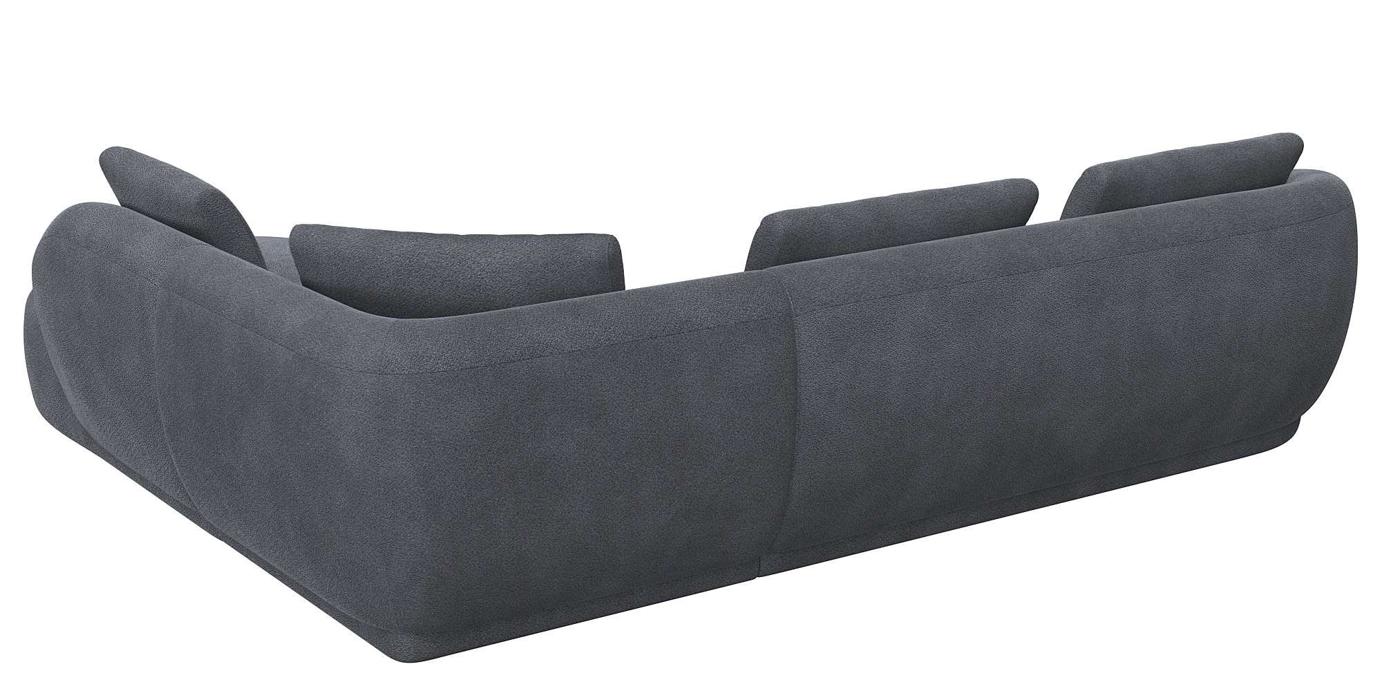 FLEXLUX Ecksofa »Torino, rund, L-Form, Sofa-Ecke mit Ottomane«, Modernes, organisches Sofa-Design, Kaltschaum, Wellenunterfederung