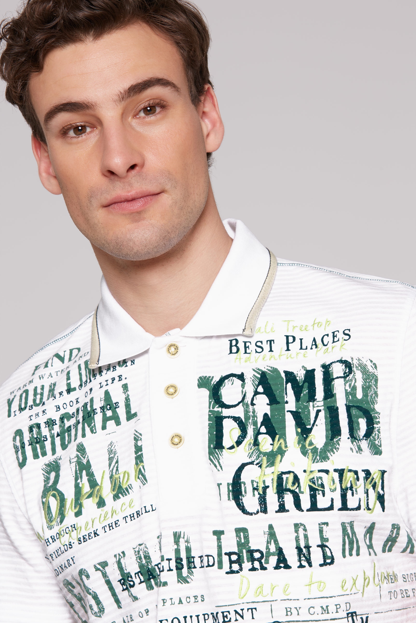 CAMP DAVID Poloshirt, mit Logo Print