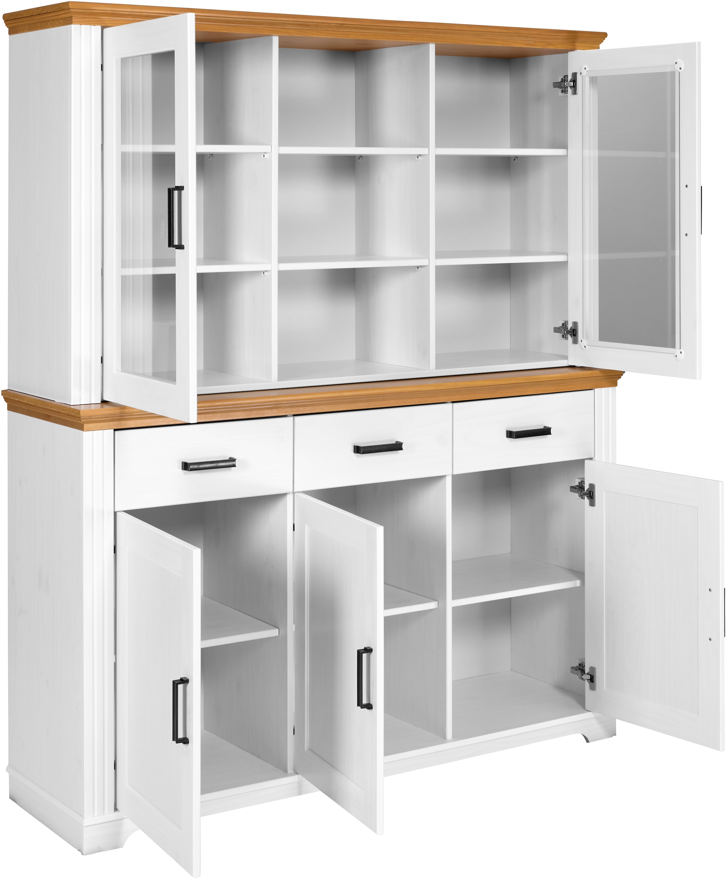 Inter Link Buffet »Buffet Maluno« 1 Stk. tlg. Kiefer Massiv, soft-close, Stauraum, BxTxH: ca.166,4 x 48,3 x 199,4 cm