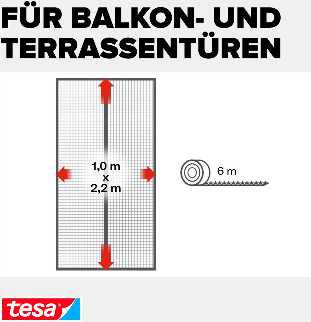 tesa Insektenschutz-Vorhang »Magnetvorhang - selbstschließend - Insektenschutzvorhang« Packung, Magnetvorhang, selbstklebendes Klettband, 1 Stk. tlg. INSECT STOP zur einfachen Montage ohne Bohren - 2,2 m x 1,0 m