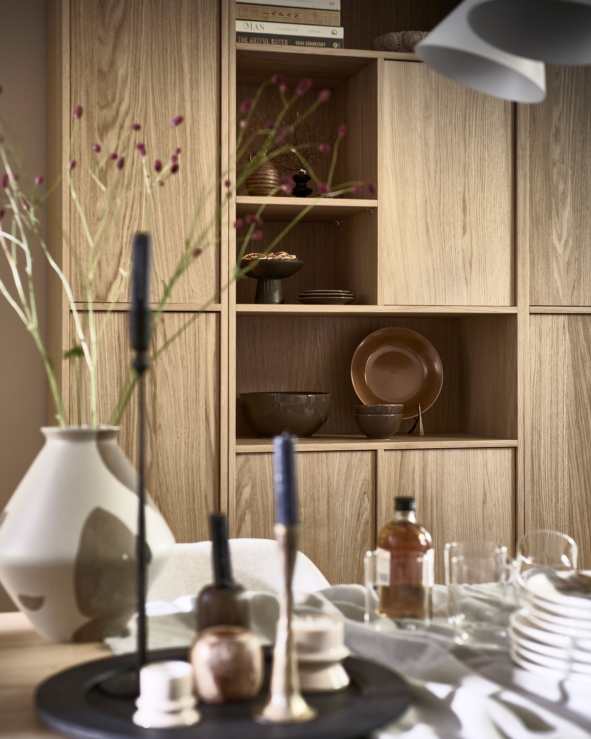WOOOD Stauraumregal »Modulair mit Push-to-open und FSC® Eichenfurnier B110 x T40 x H199 cm« Vielfältige Fächergrößen, Tragkraft 15 kg pro Einlegeboden