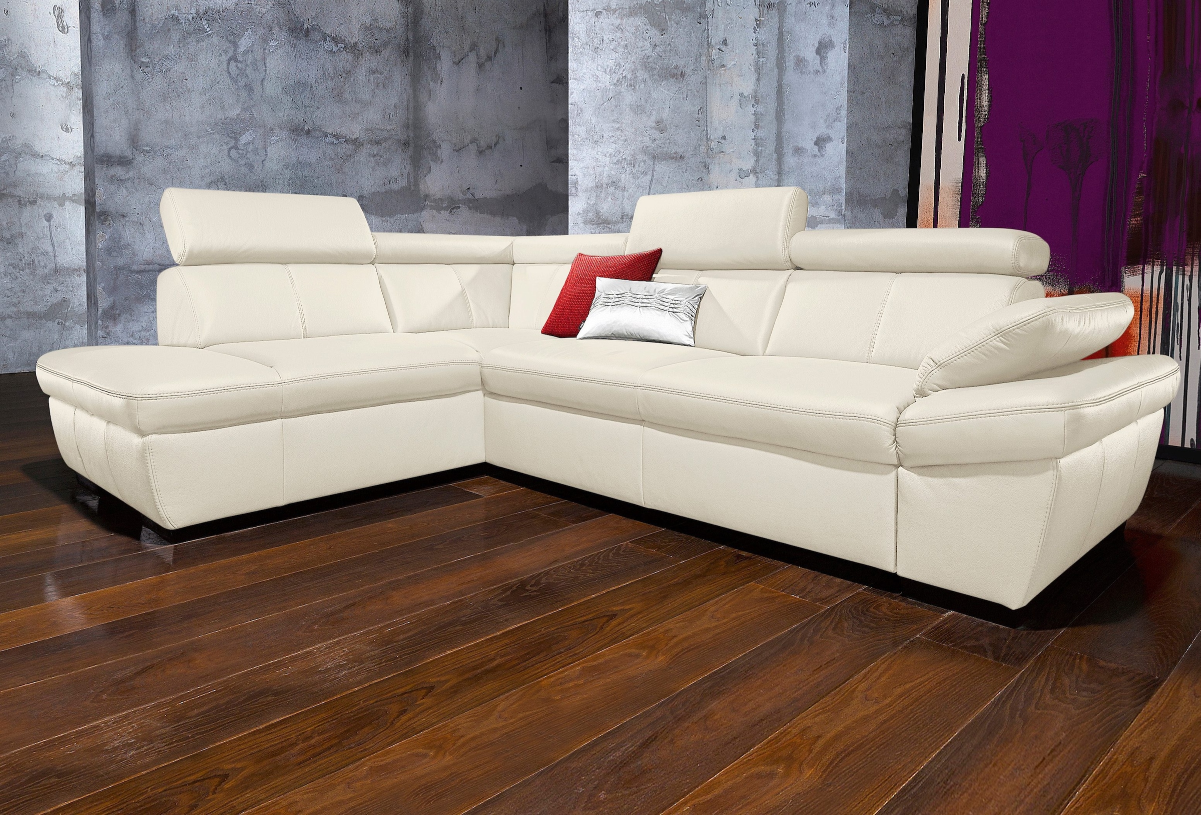 exxpo - sofa fashion Ecksofa »Salerno, Funktionssofa, hoher Sitzkomfort, Br günstig online kaufen