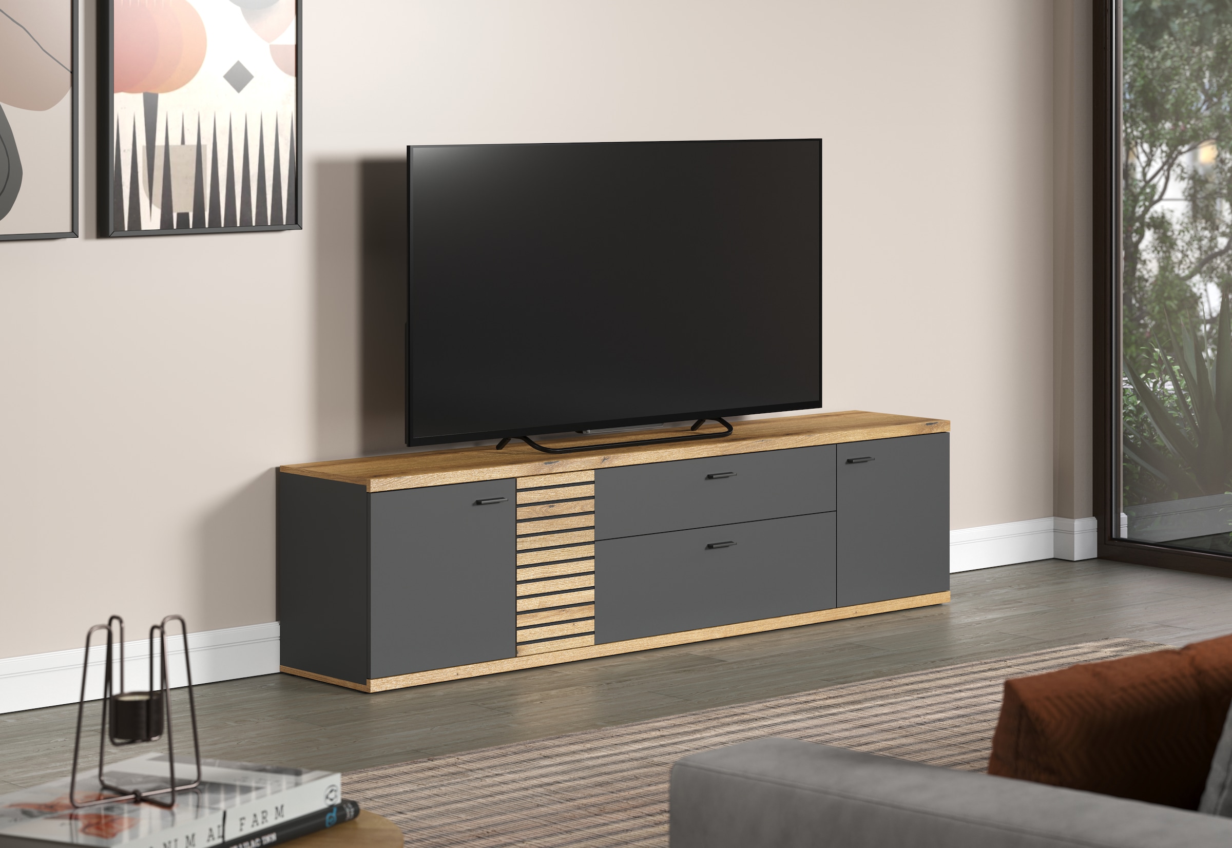 INOSIGN Lowboard »Galway TV-Kommode«, TV-Lowboard im Modernen Design, Breite 202 cm