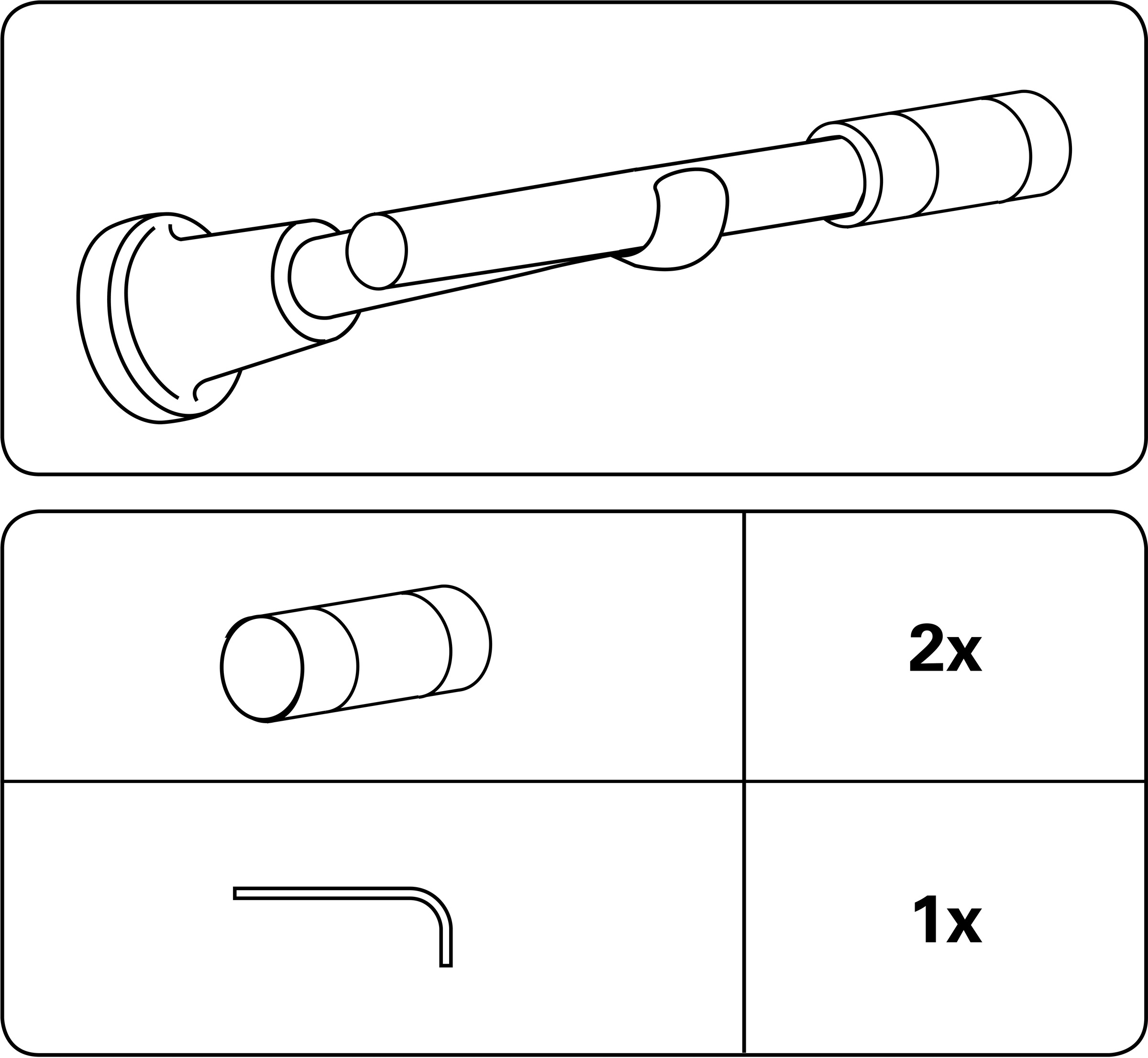 GARDINIA Gardinenstangen-Endstück »Zylinder«, (Set, 2 St.), Serie Gardinenstangen-Set Ally Ø 19 mm