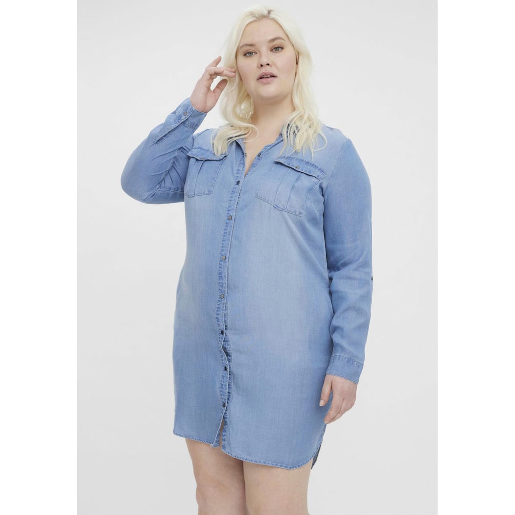 Vero Moda Curve Jeanskleid »VMSILA LS SHORT DRESS MIX GA CURVE NOOS«