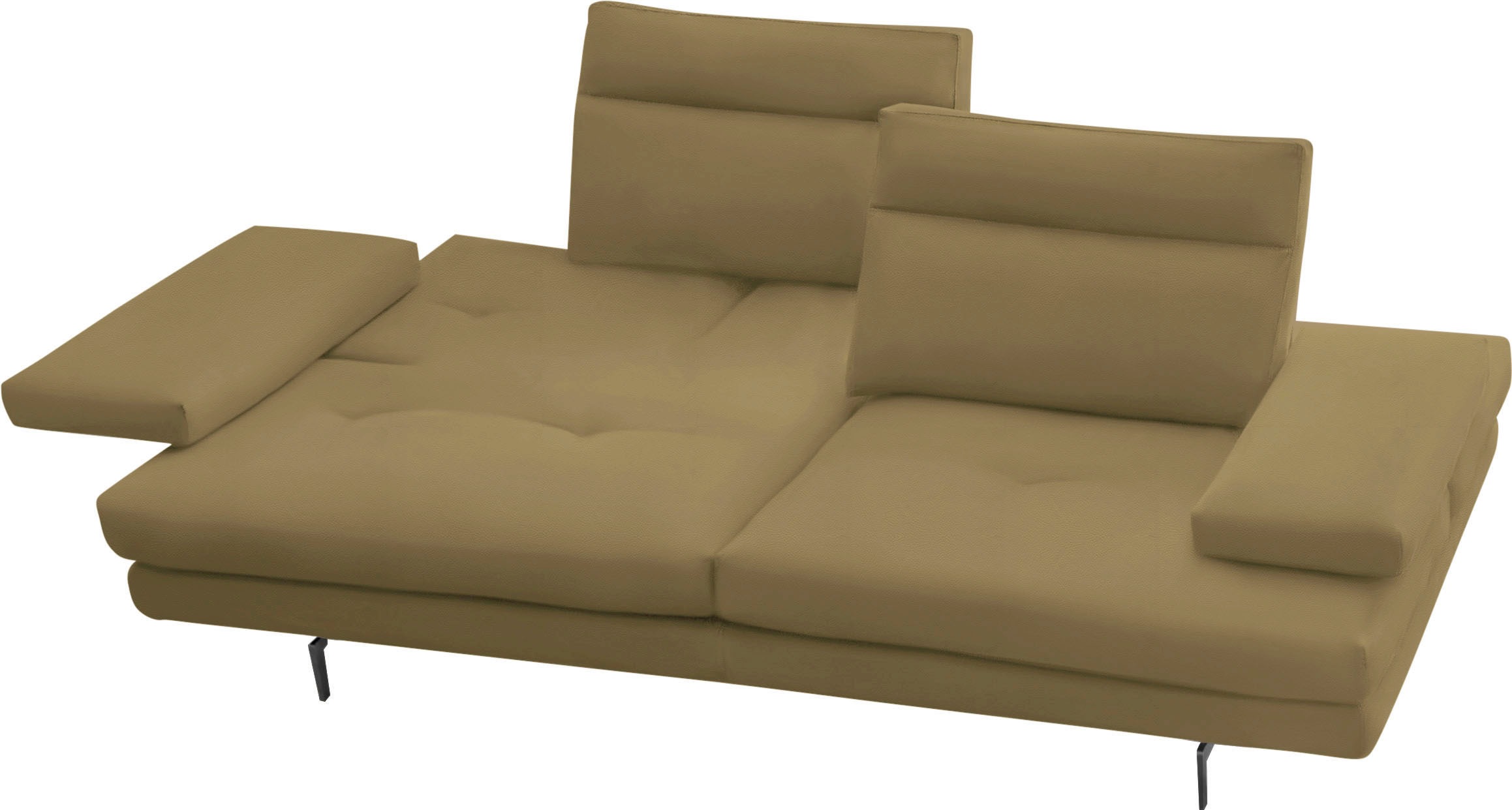 CALIA ITALIA 3-Sitzer »Toby Wing, Designsofa, hochwertige Verarbeitungsdetails, bequem«, inkl. Sitztiefenverstellung und Armteilfunktion, Füße in Schwarz matt
