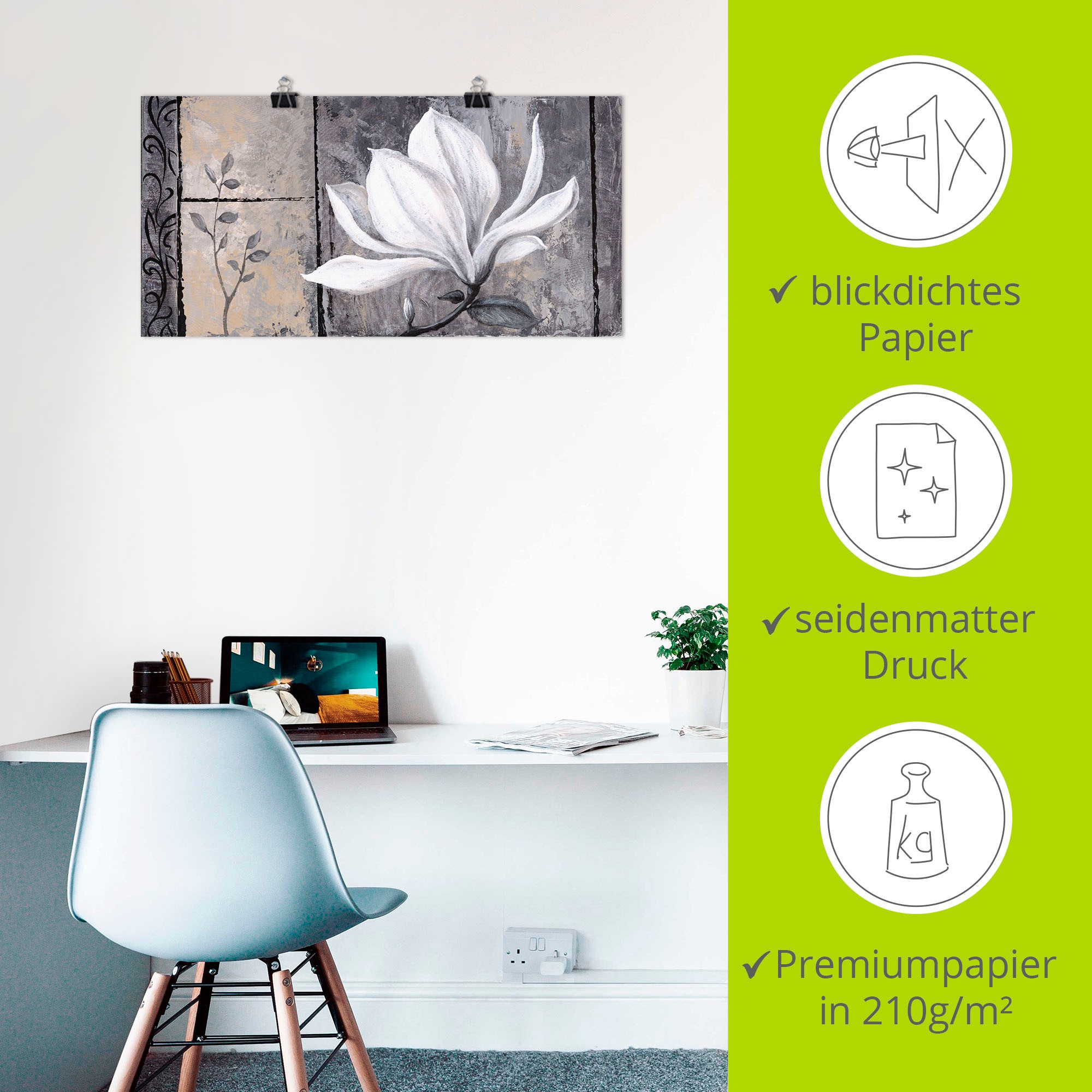Artland Wandbild »Klassische Magnolie«, Blumen, (1 St.), als Alubild, Outdoorbild, Leinwandbild, Poster, Wandaufkleber
