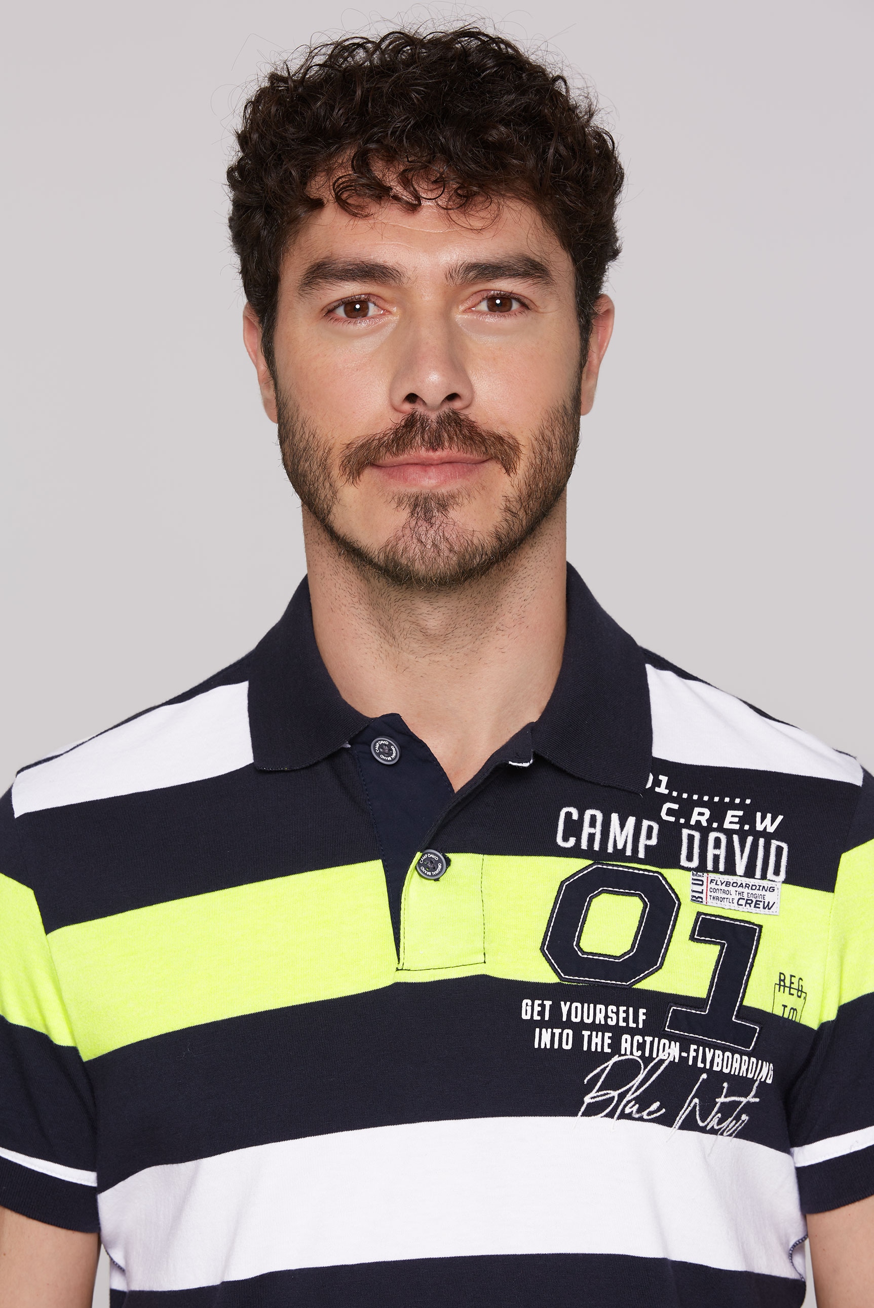 CAMP DAVID Poloshirt, mit Logo Print