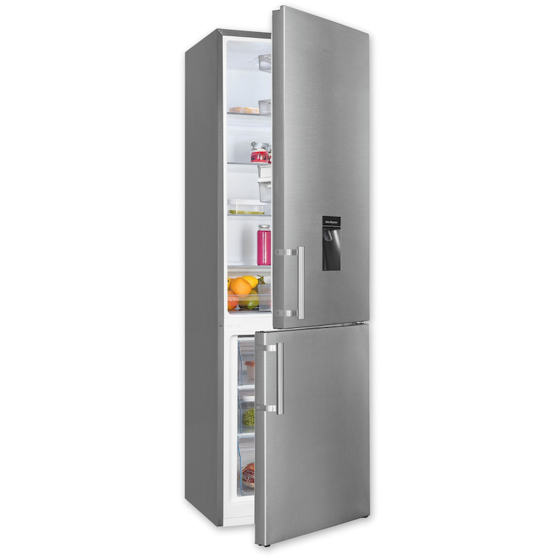 EXQUISIT Kühl-/Gefrierkombination »KGC265-70-H-WS-010E inoxlook« 180 cm hoch 55 cm breit Wasserspender Edelstahloptik Wechselbarer Türanschlag