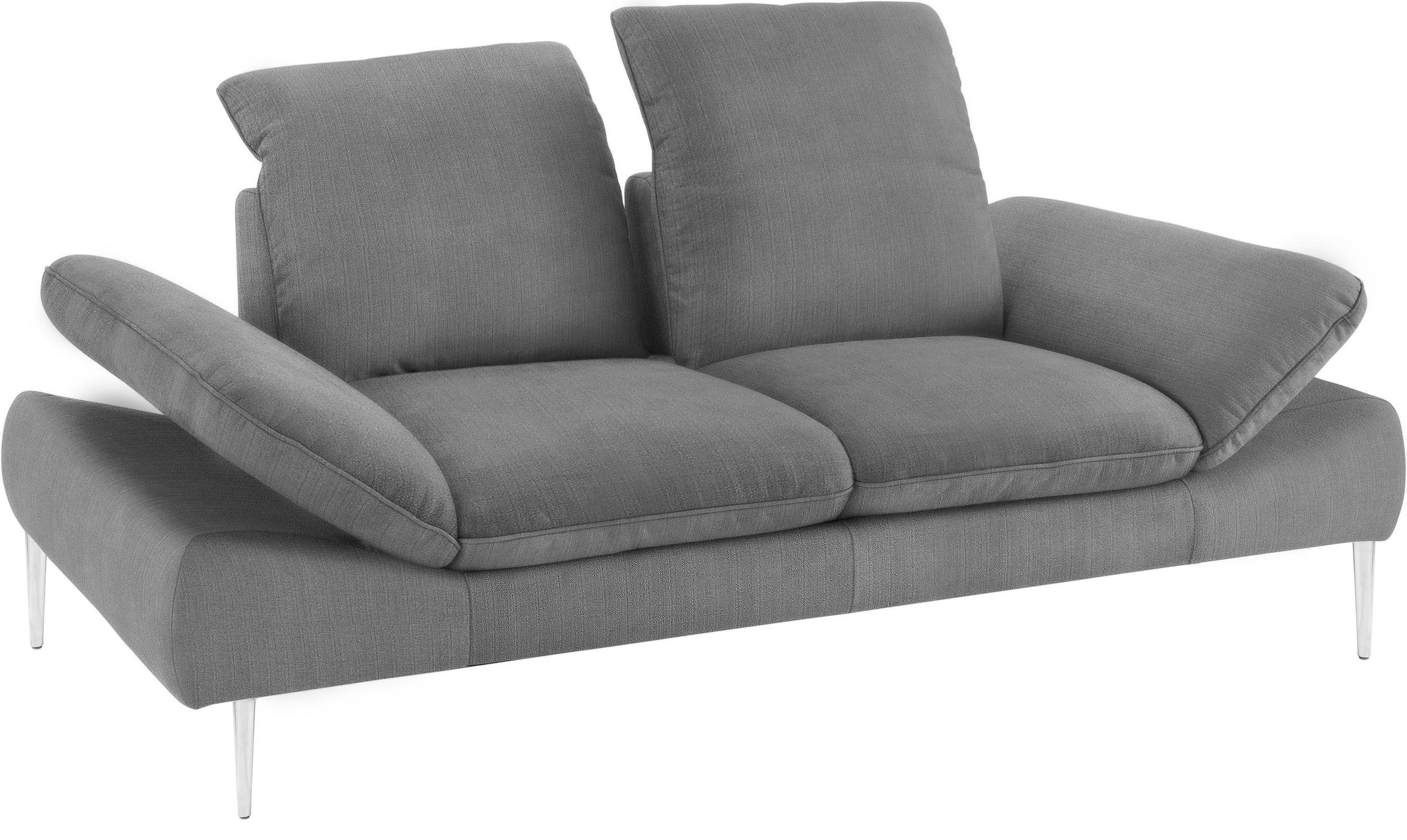 W.SCHILLIG 2-Sitzer »enjoy&MORE«, mit Sitztiefenverstellung, Füße silber matt, Breite 202 cm
