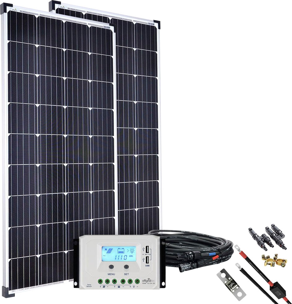 offgridtec Solaranlage »basicPremium-XL 300W Solaranlage 12V/24V«, (Set), hochwertiges Basis-Set, Komplettsystem