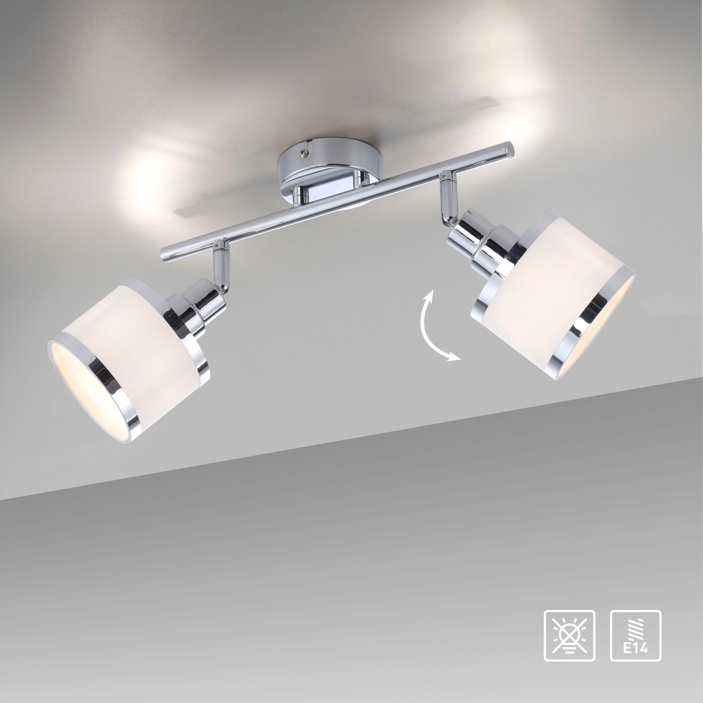 JUST LIGHT Deckenleuchte »ACCOR«, 2 flammig, Leuchtmittel E14 | ohne Leuchtmittel, ExklusiveE14