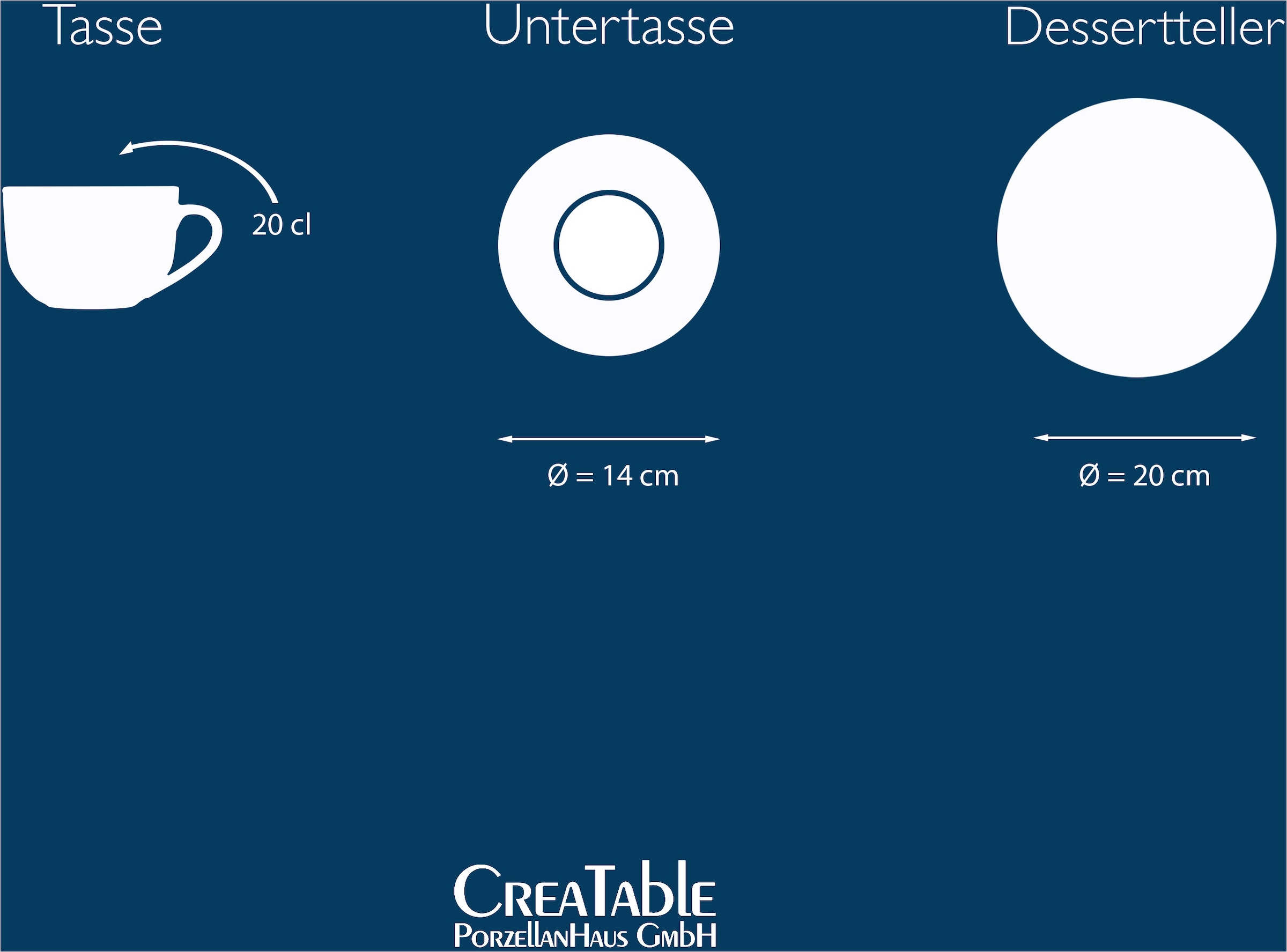my home Kaffeeservice »Angi«, (Set, 18 tlg., 6 Tassen, 6 Untertassen, 6 Dessertteller), Geschirr-Set, harmonische, trendige Coupeform