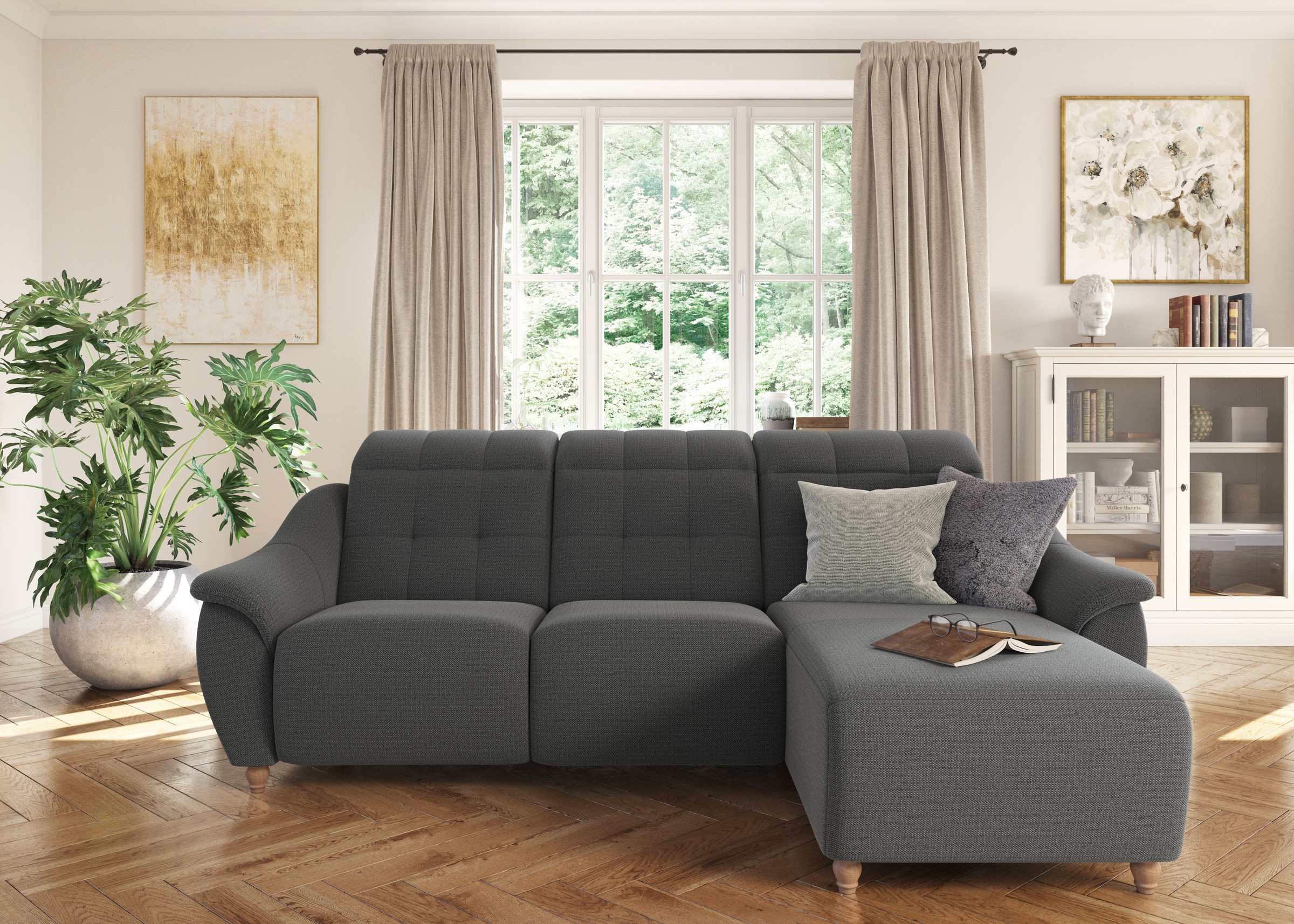 Home affaire Ecksofa »Boston L-Form«, (2 St.), Kopfteilverstellung an jeder günstig online kaufen