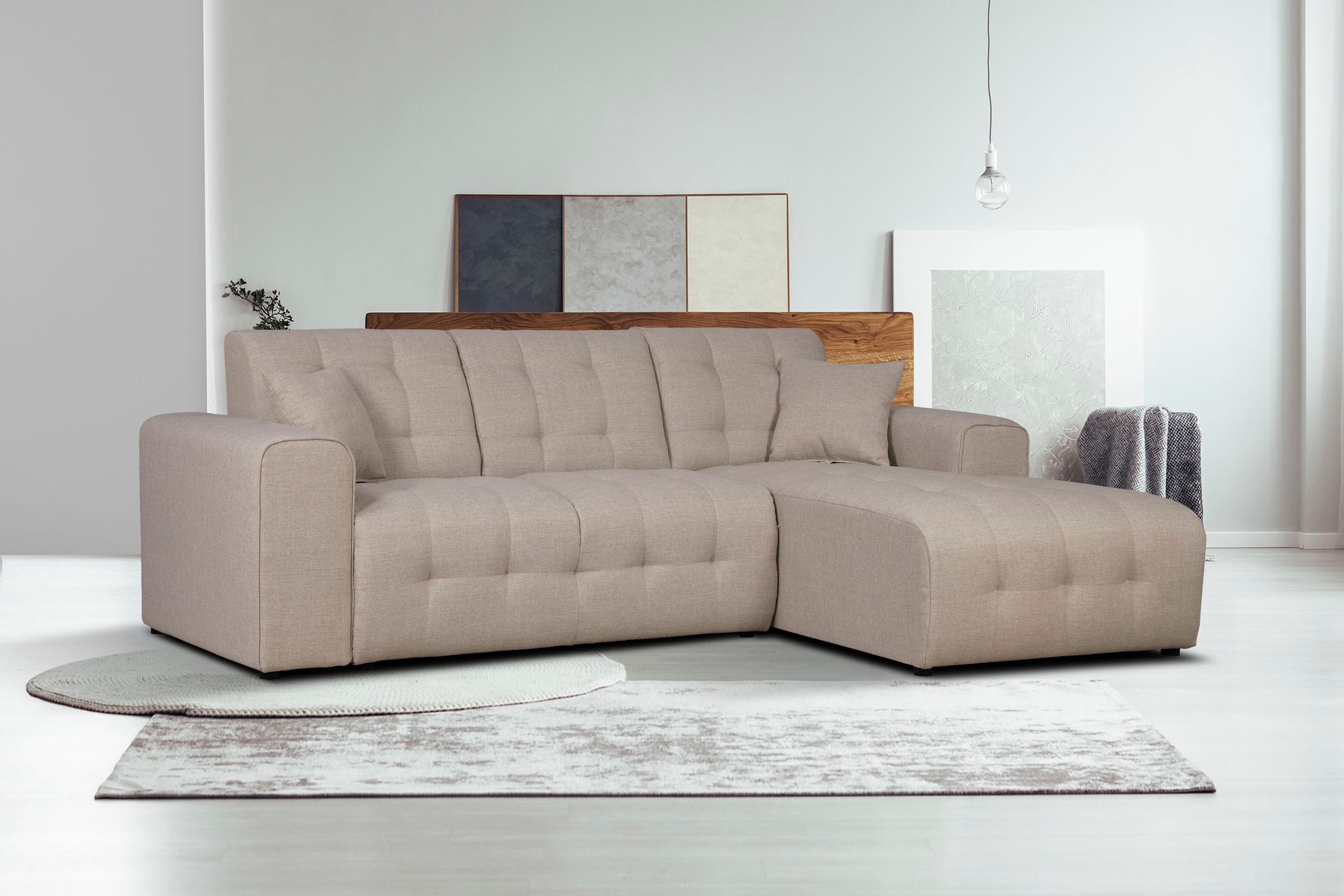 Home affaire Ecksofa »Nosia L-Form«, incl. 2 Zierkissen, mit feiner Steppun günstig online kaufen