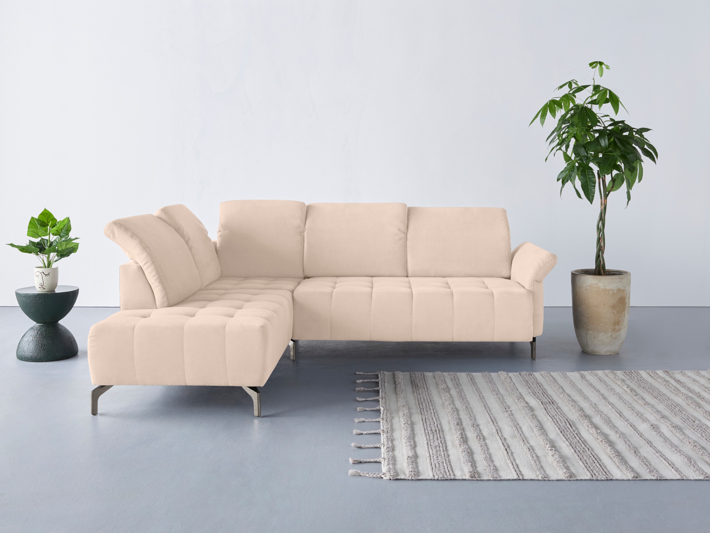 Home affaire Ecksofa »Fresh L-Form« Federkern, wahlweise Kopfteilverstellun günstig online kaufen