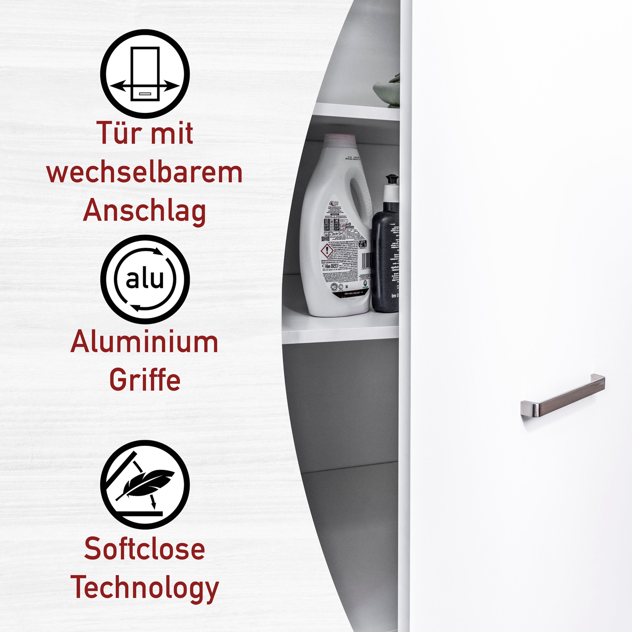 Inter Link Mehrzweckschrank-Set »Norela, Waschmaschinenumbauschrank, Geräteschrank mit Wäscheschrank« 8 Stk. tlg.