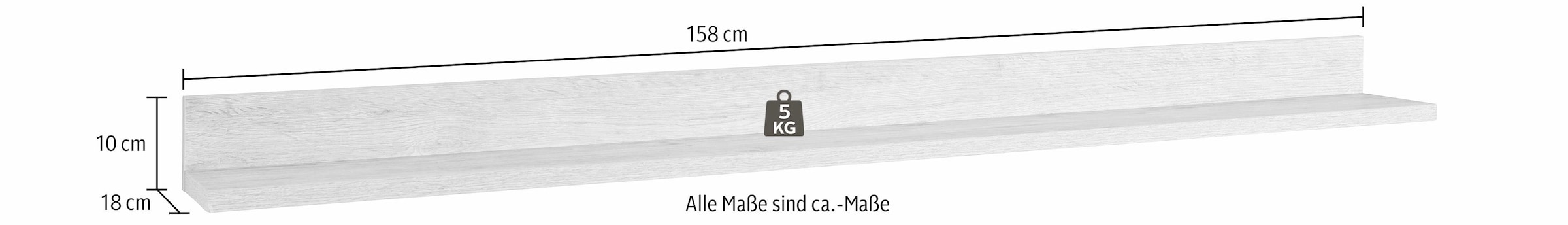INOSIGN Wandregal »Palma«, Breite 158 cm