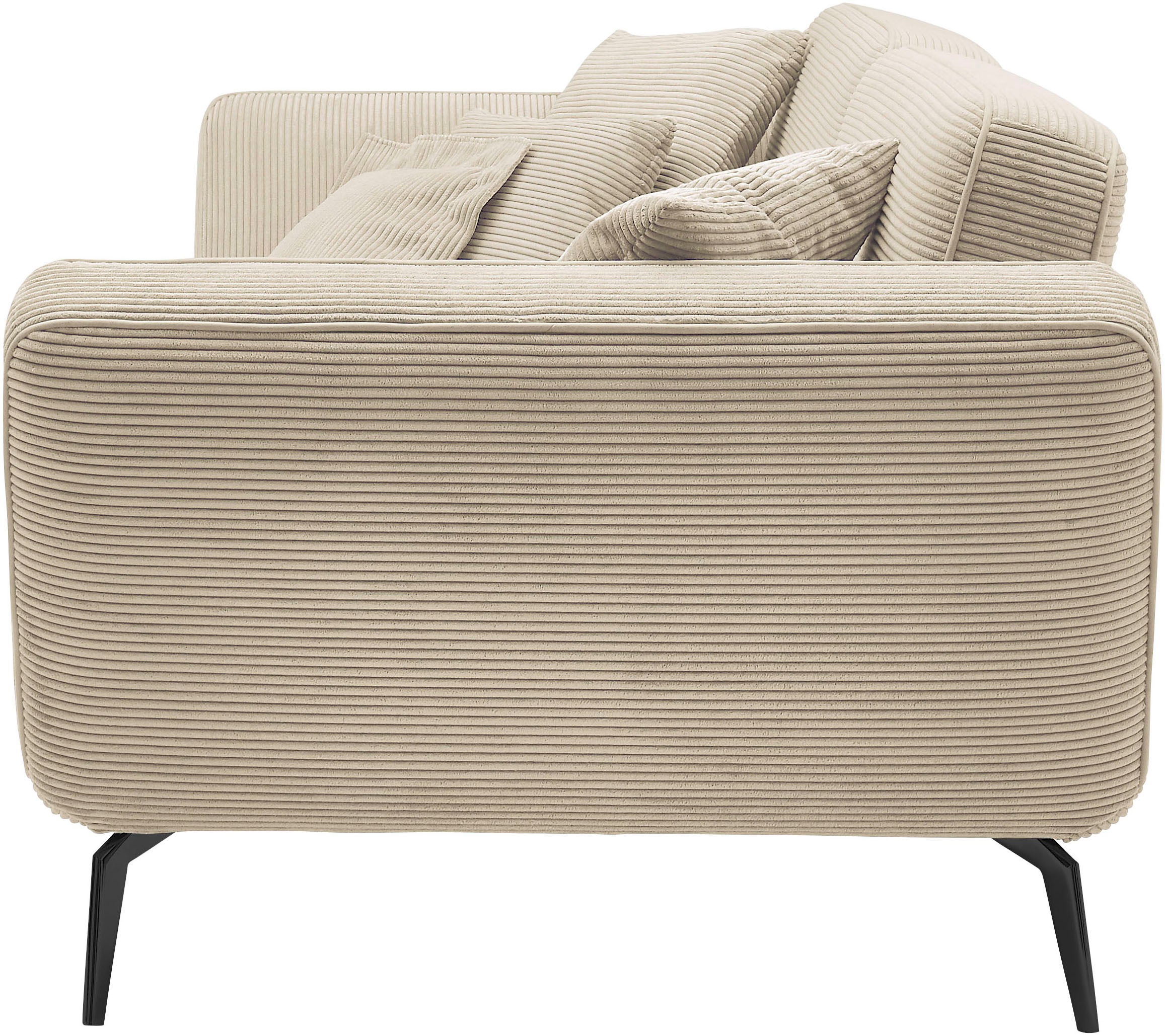 set one by Musterring Big-Sofa »SO 4500 Mega-Sofa, mega bequem, hochwertig verarbeitet«, Füße schwarz matt, wahlweise mit Kopfstütze, Breite 260cm, in Cord