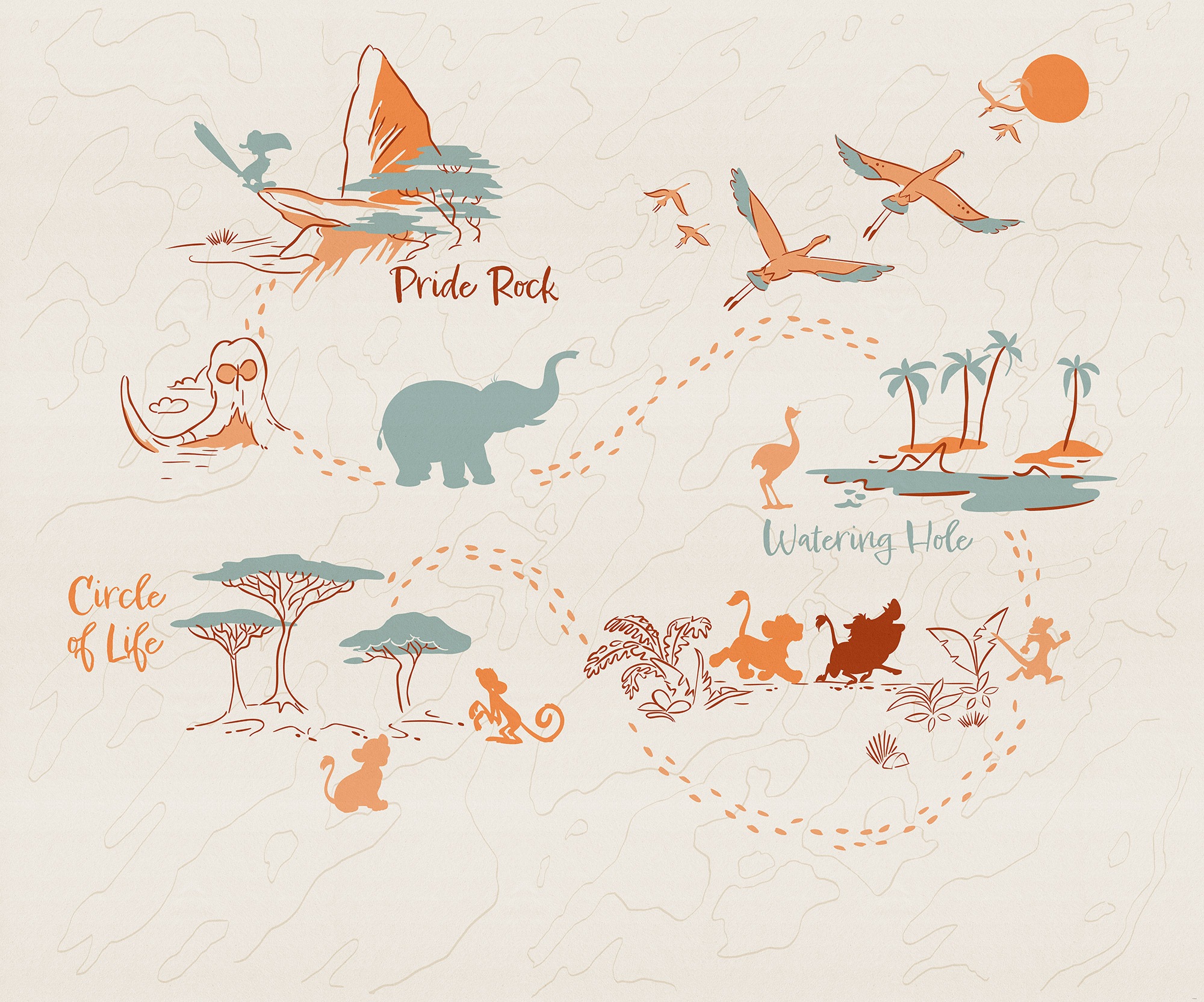 Komar Kindertapete »Disney The Lion King Circle of Life«, bedruckt günstig online kaufen
