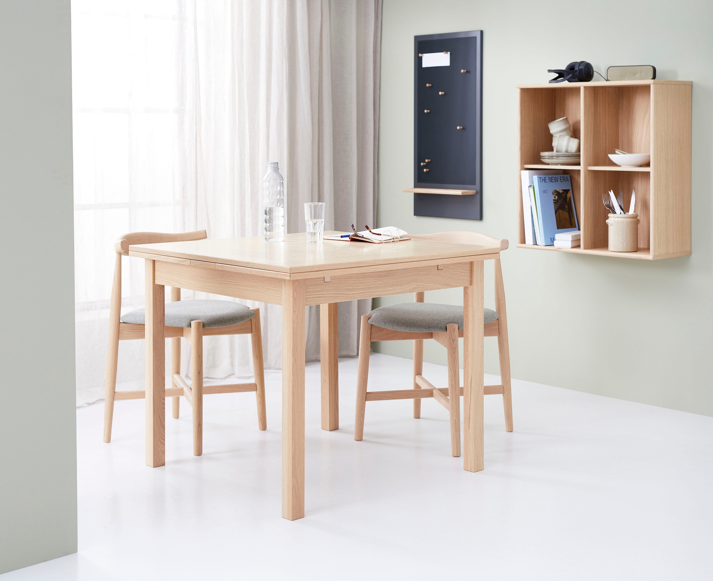 Hammel Furniture Esstisch »Basic Dinex, schnell innenliegende Einlegeplatten ausziehbar,«, Furnier / Massivholz, in zwei Breiten, stabiler dänische Design Tisch
