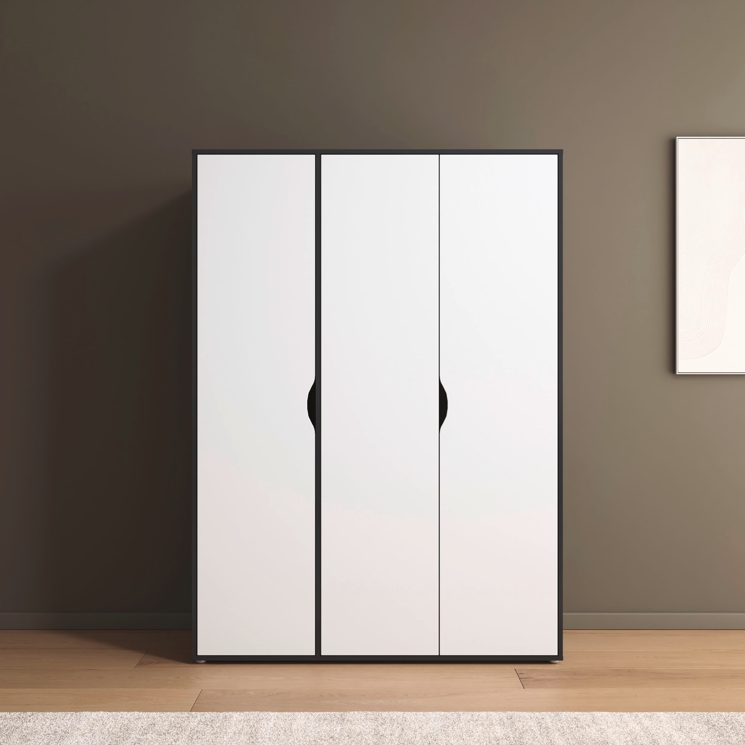 rauch Drehtürenschrank »Kleiderschrank Schrank Garderobe Wäscheschrank NARAI viel Stauraum«, (in 3 verschiedenen Ausstattungen BASIC/CLASSIC/PREMIUM), Griffausfräsungen für eine grifflose Optik TOPSELLER MADE IN GERMANY