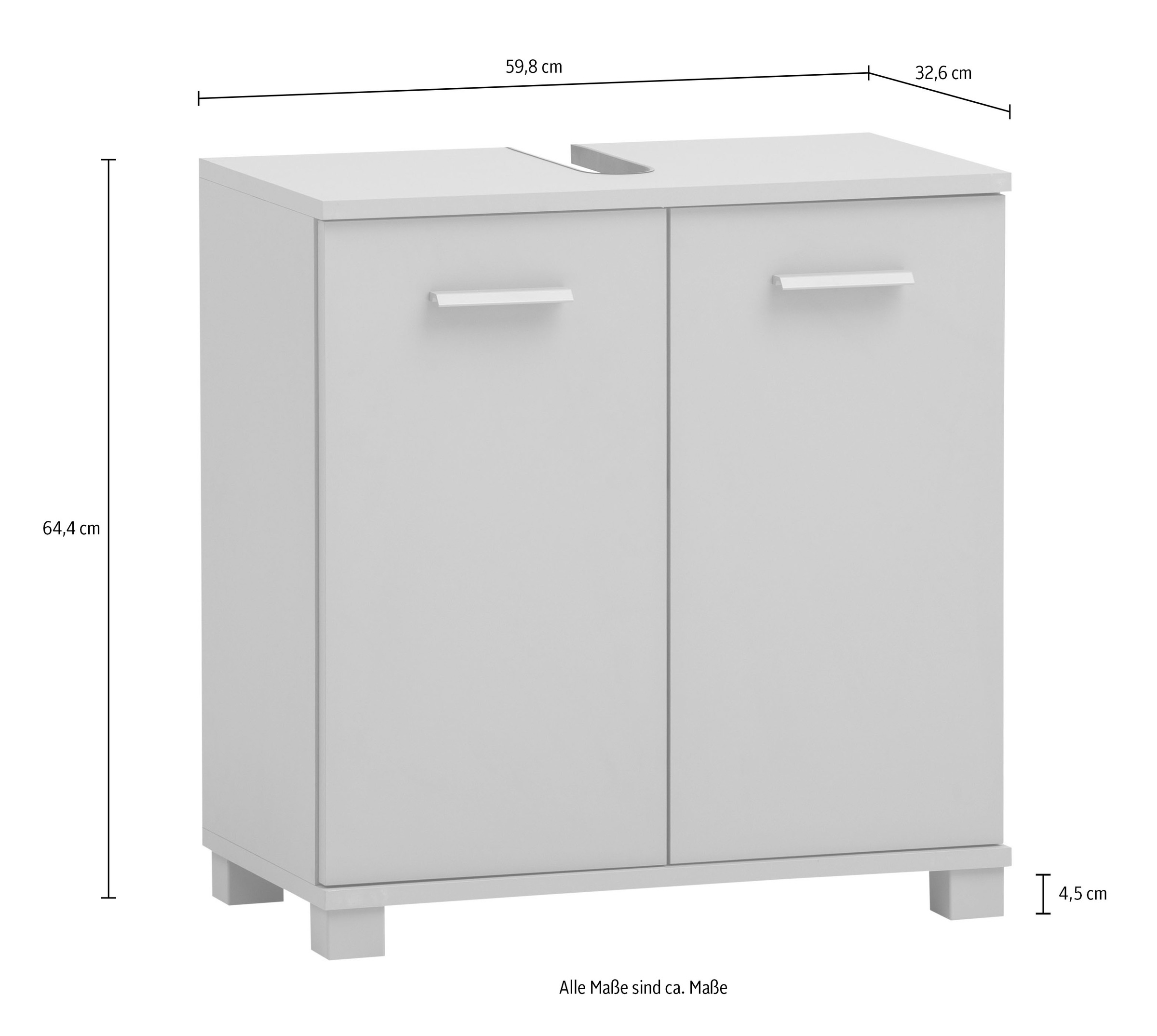 Schildmeyer Waschbeckenunterschrank »Mono, Breite 59 cm, Metallbeschläge«, Made in Germany