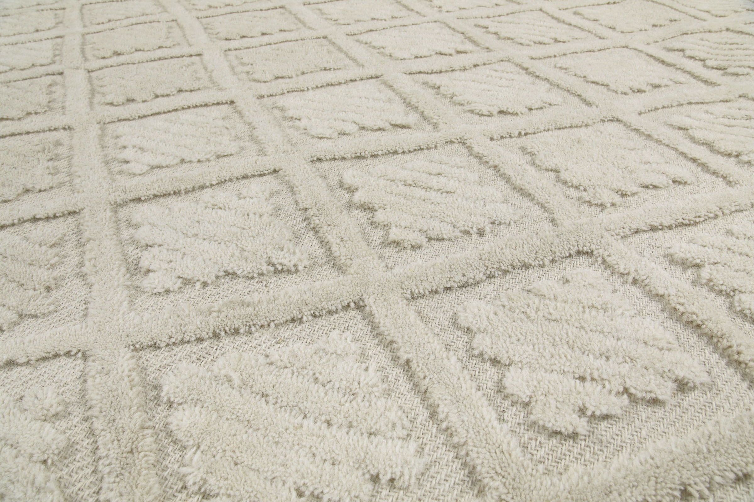 Wecon home Wollteppich »Hamptons SEVENTEEN«, rechteckig, 10 mm Höhe, Läufer, Schurwolle, Kurzflor, Wohnzimmer, Schlafzimmer, elegant, Raute