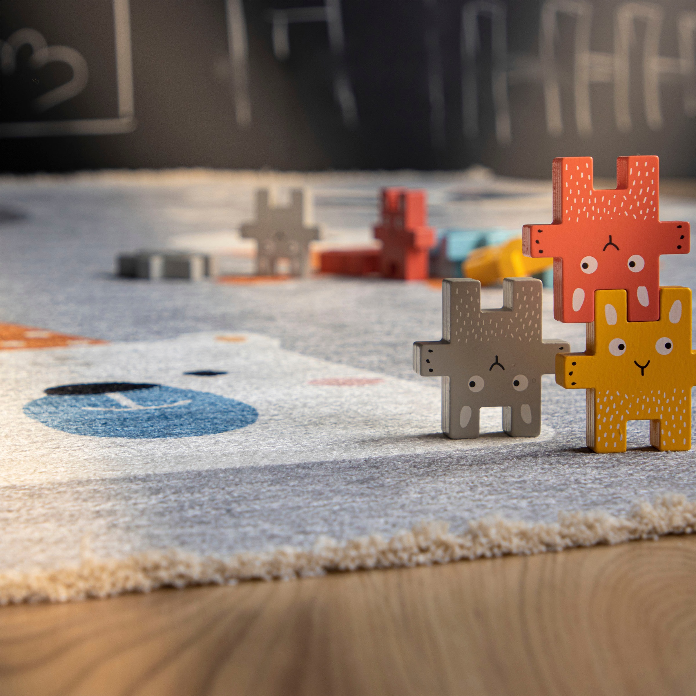 Obsession Kinderteppich »My Greta 603«, rechteckig, 6 mm Höhe, Kurzflor, Motiv Tiere, mit Fransen, Kinderzimmer