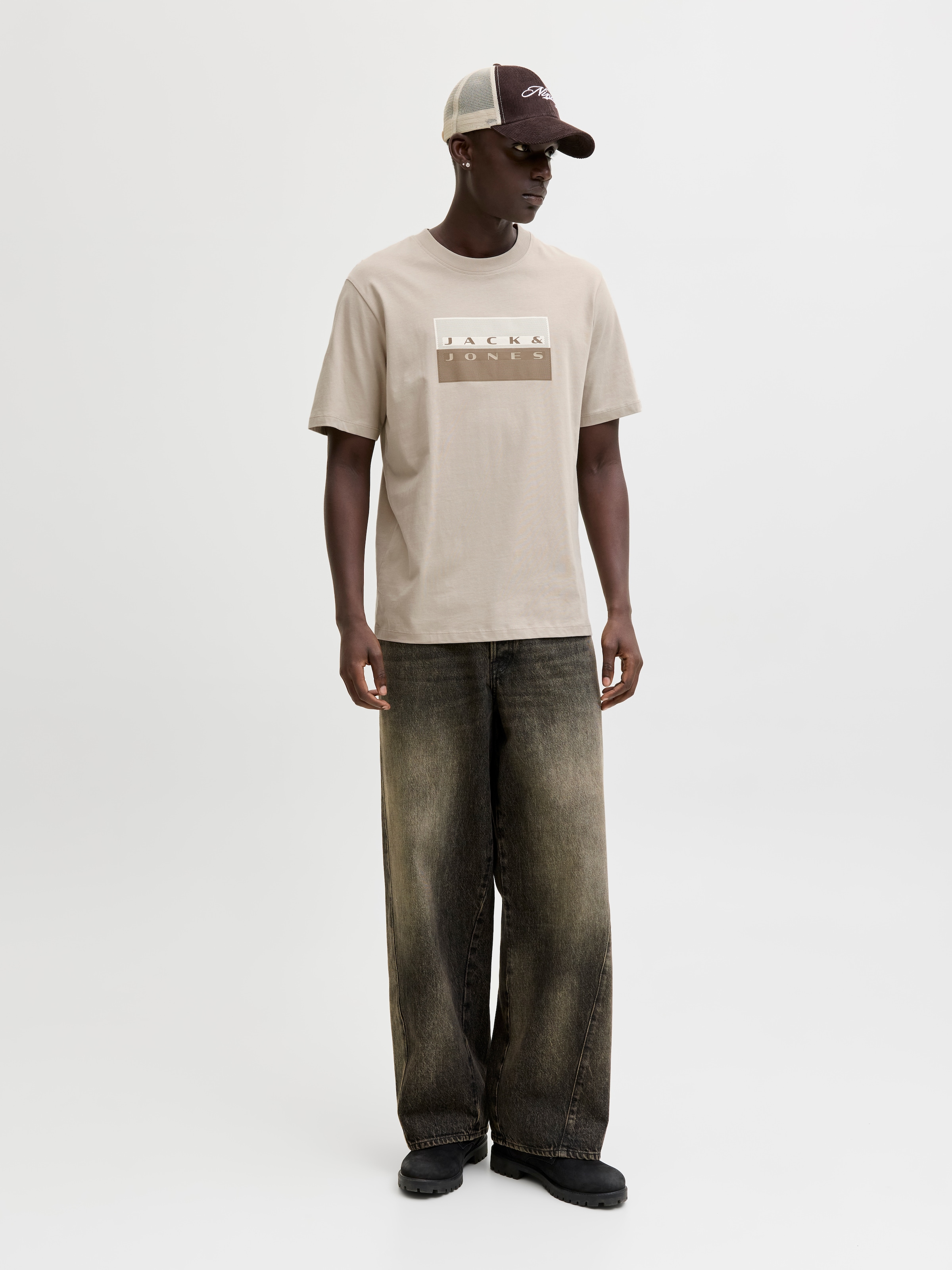 Jack & Jones Kurzarmshirt »JCOFUSION DOTS PRINT TEE SS CREW SN« Baumwolle, regular fit