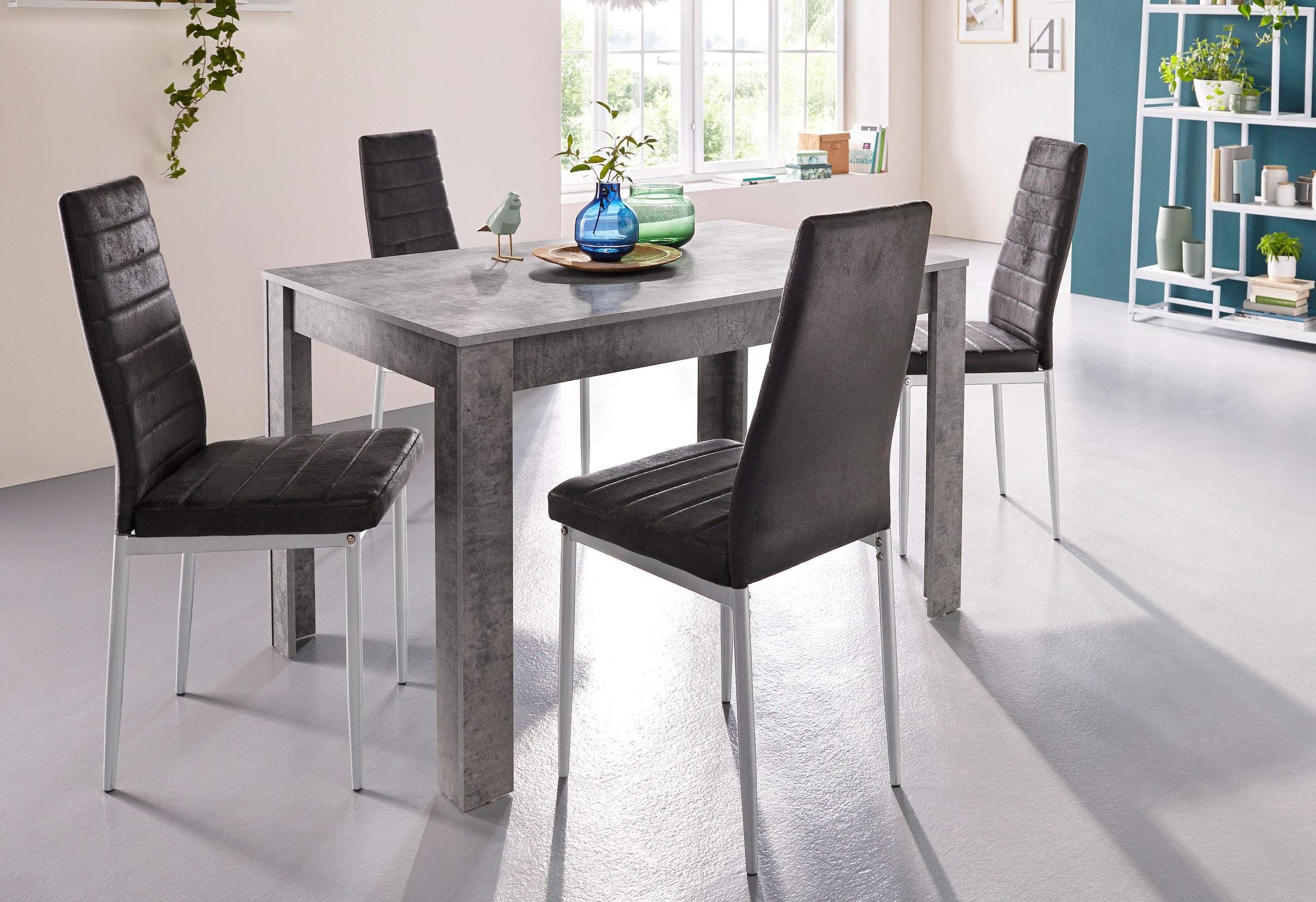 INOSIGN Essgruppe »mit Tisch und 4 Stühlen«, (Set, 5 tlg.), Tischbreite 120 cm Esszimmer Set, Tischgruppe