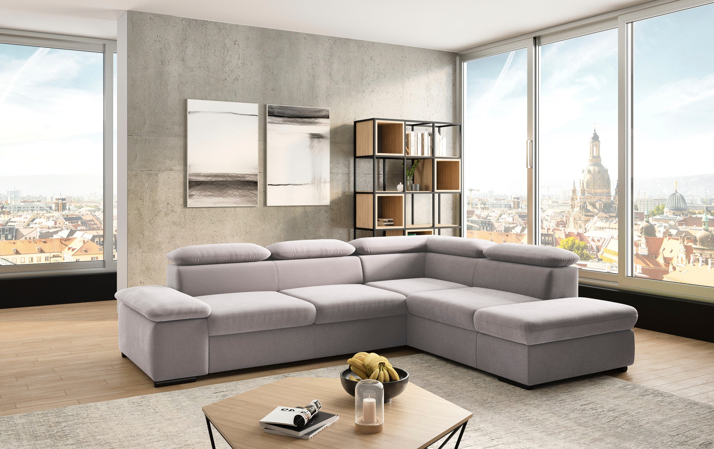 sit&more Ecksofa »Alcudia L-Form« mit Armteilverstellung, optional Kopfteil günstig online kaufen