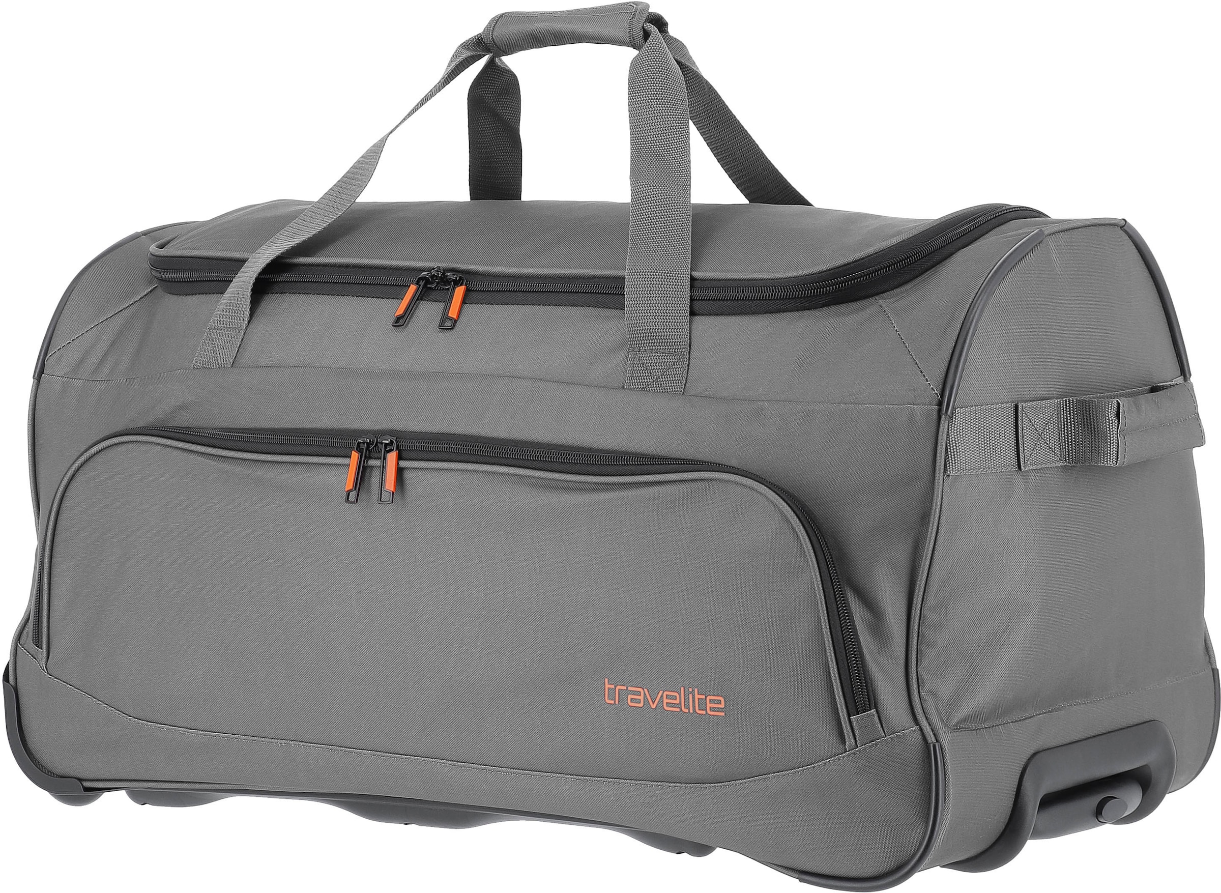 travelite Reisetasche »Basics Fresh, 71 cm, schwarz«, Duffle Bag Reisegepäck Reisebag mit Rollen