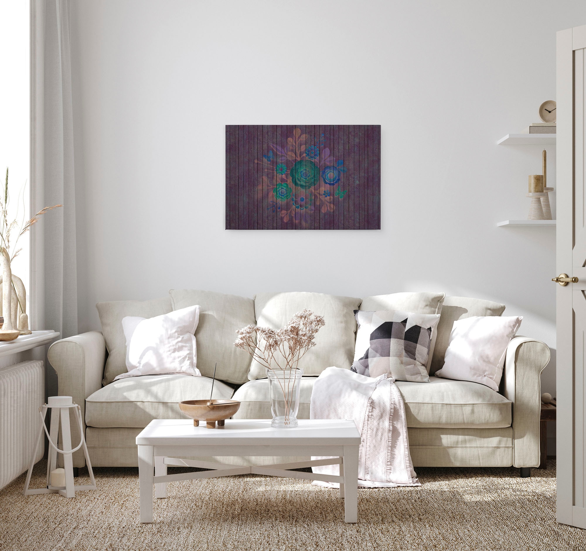 A.S. Création Leinwandbild »spray bouquet«, Kunst-Blumen-Kinder, (1 St.), Keilrahmen Holz Blumen Floral Grafitti Leinwand-Bild Wohnzimmer modern