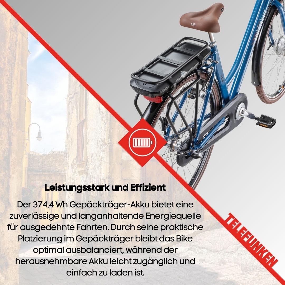 Telefunken E-Bike »Multitalent RT530«, 3 Gang, Shimano, Nexus, Frontmotor 250 W, Pedelec, Elektrofahrrad für Damen u. Herren