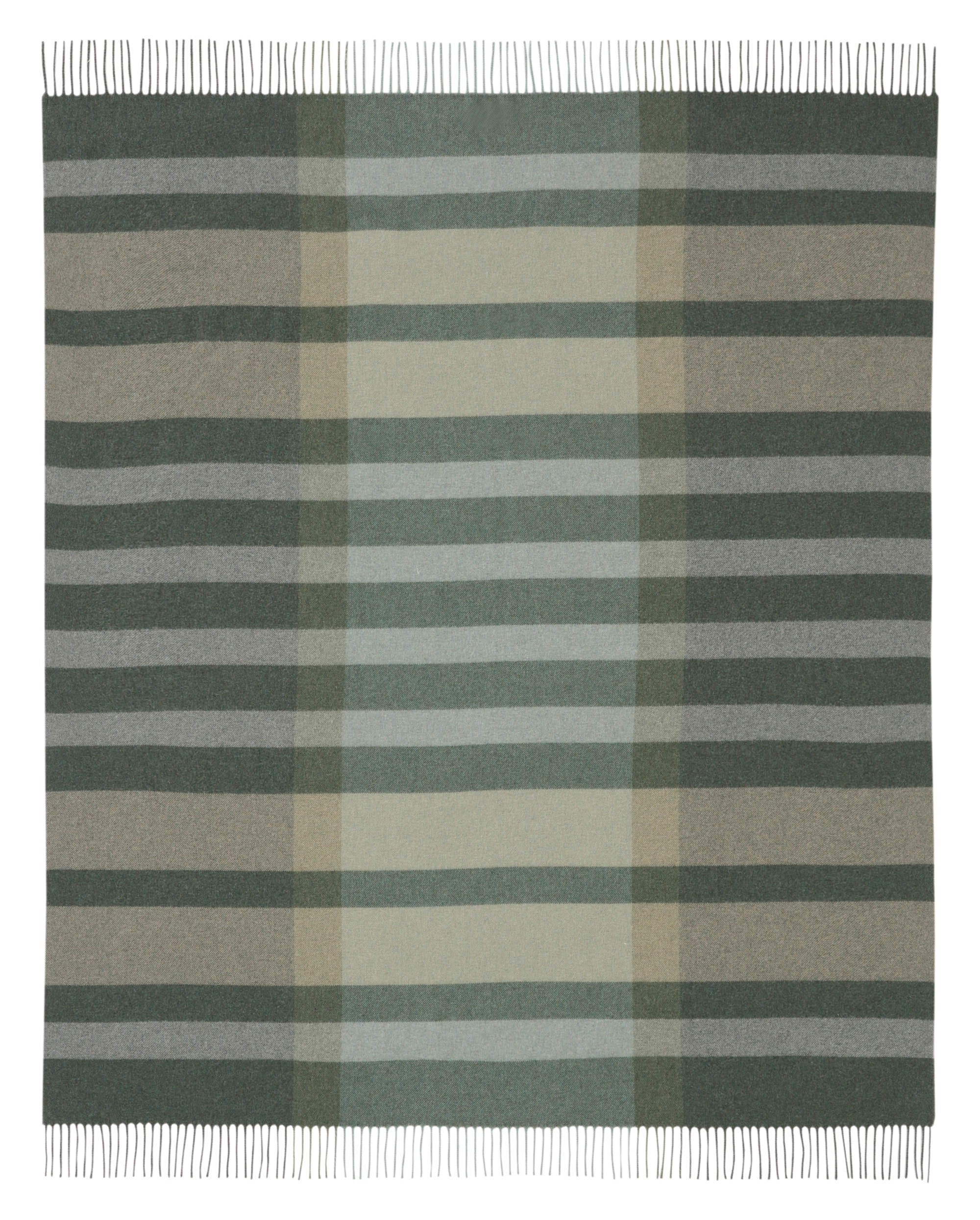 Biederlack Plaid »Plaid Moss Charming mit hochwertigen Fransen«, Wolle-Kaschmir-Mix