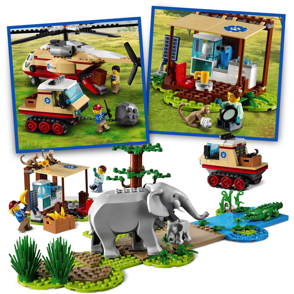 LEGO® Konstruktionsspielsteine »Tierrettungseinsatz (60302), LEGO® City«, (525 St.)