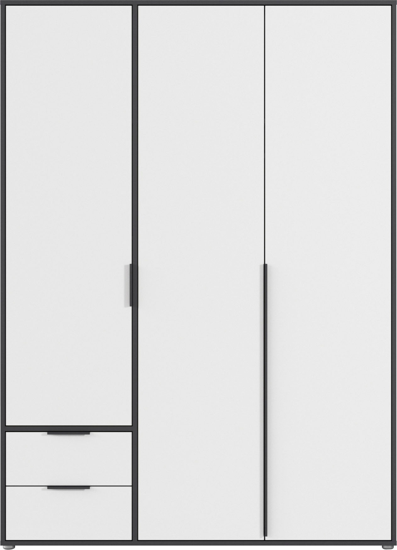 rauch Drehtürenschrank »Kleiderschrank Schrank Garderobe Wäscheschrank NAGATA viel Stauraum«, (in 3 verschiedenen Ausstattungen BASIC/CLASSIC/PREMIUM), mit Schubladen sowie Stangengriffen TOPSELLER MADE IN GERMANY