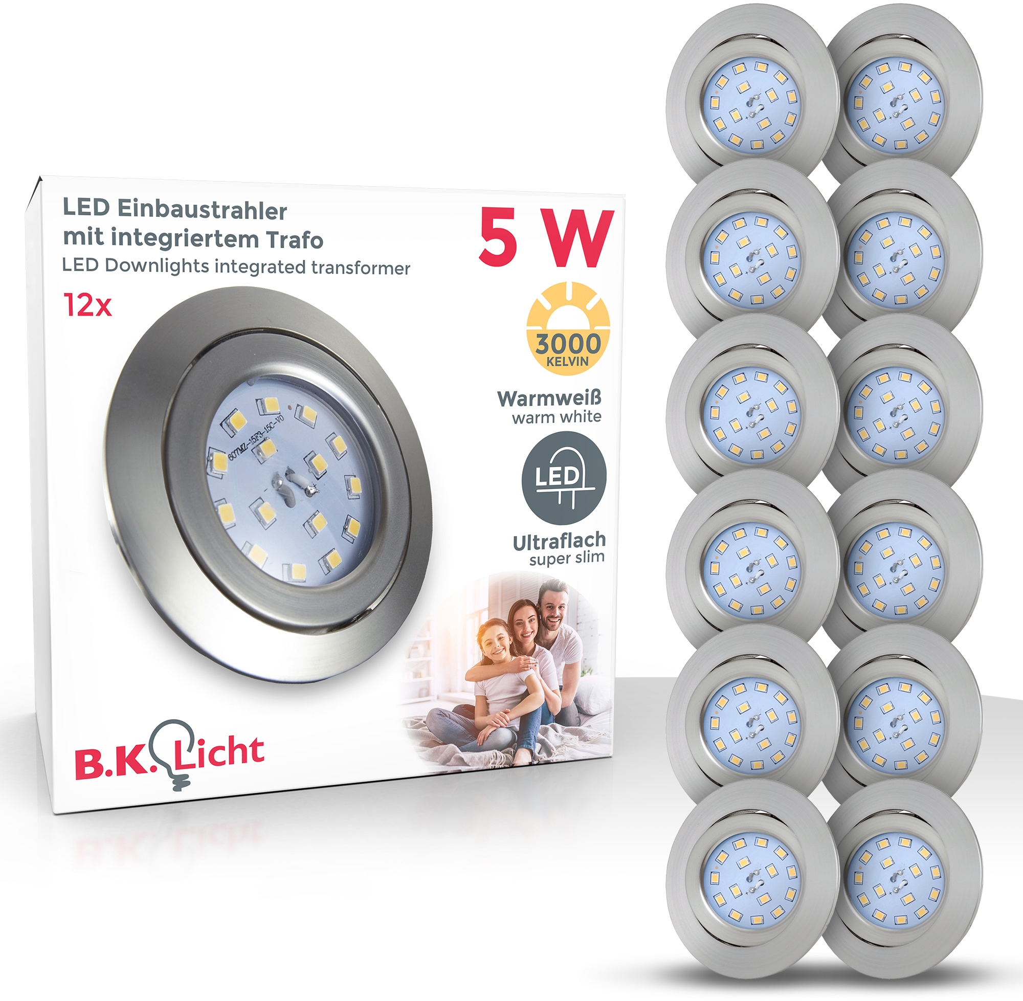 B.K.Licht LED Einbauleuchte »Kiro«, 12er-Set, Schutzart IP23, inkl. fest in günstig online kaufen