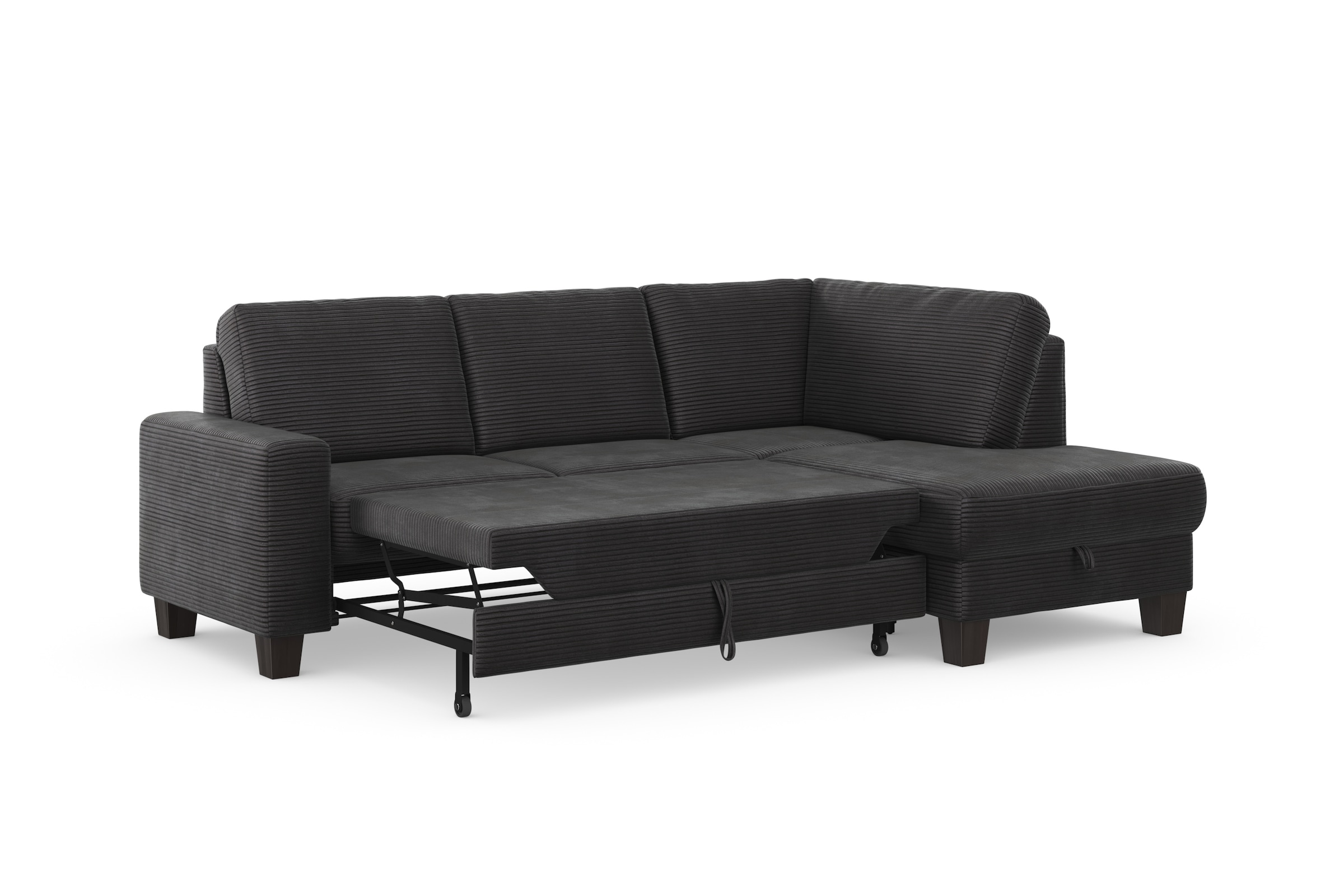 Home affaire Ecksofa »Summer L-Form«, mit Ottomane, mit oder ohne Bettfunktion und Bettkasten, Cord-Bezug