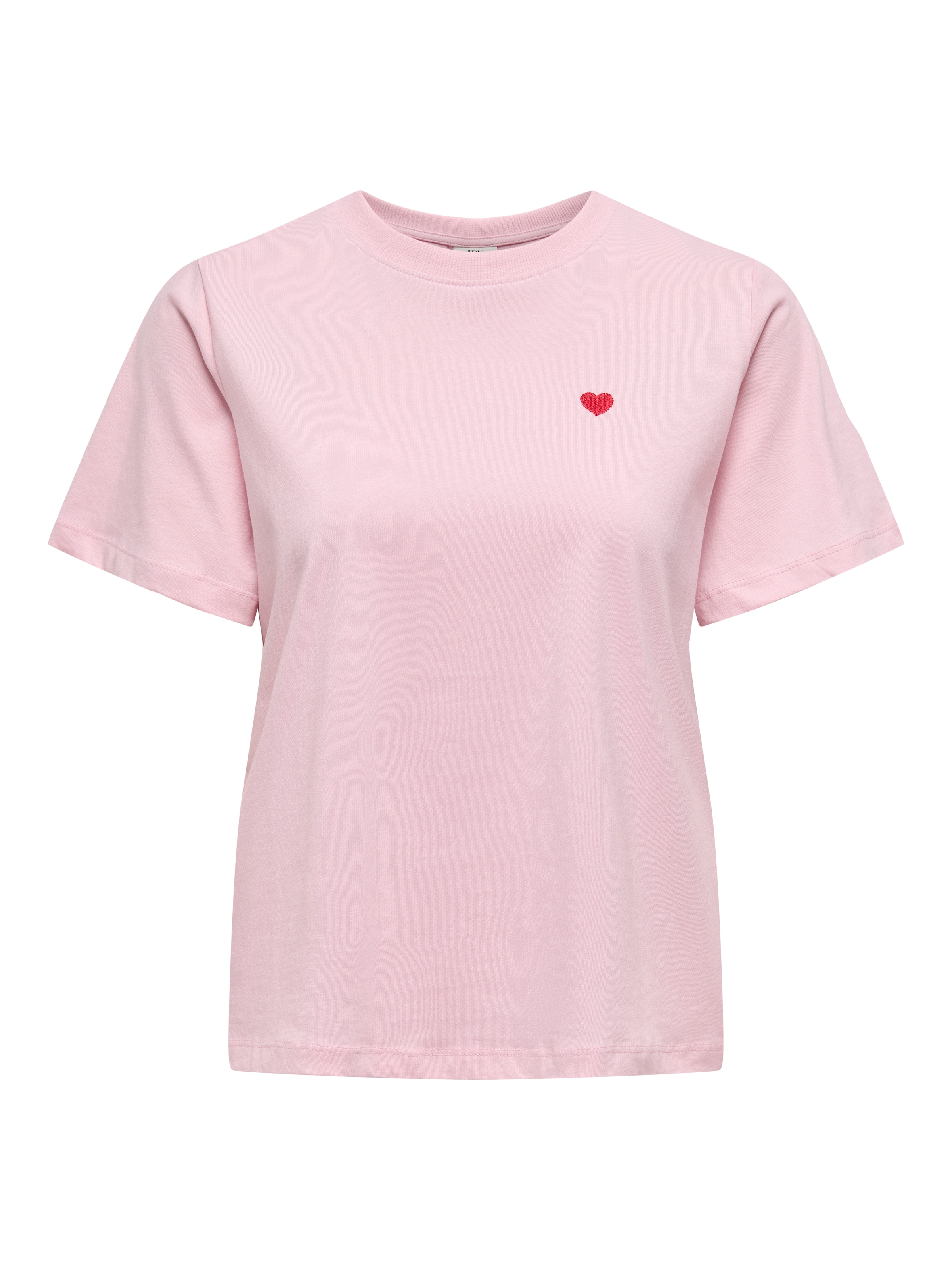JDY Kurzarmshirt »JDYPISA S/S PRINT TOP JRS NOOS«, mit Herz Stickerei