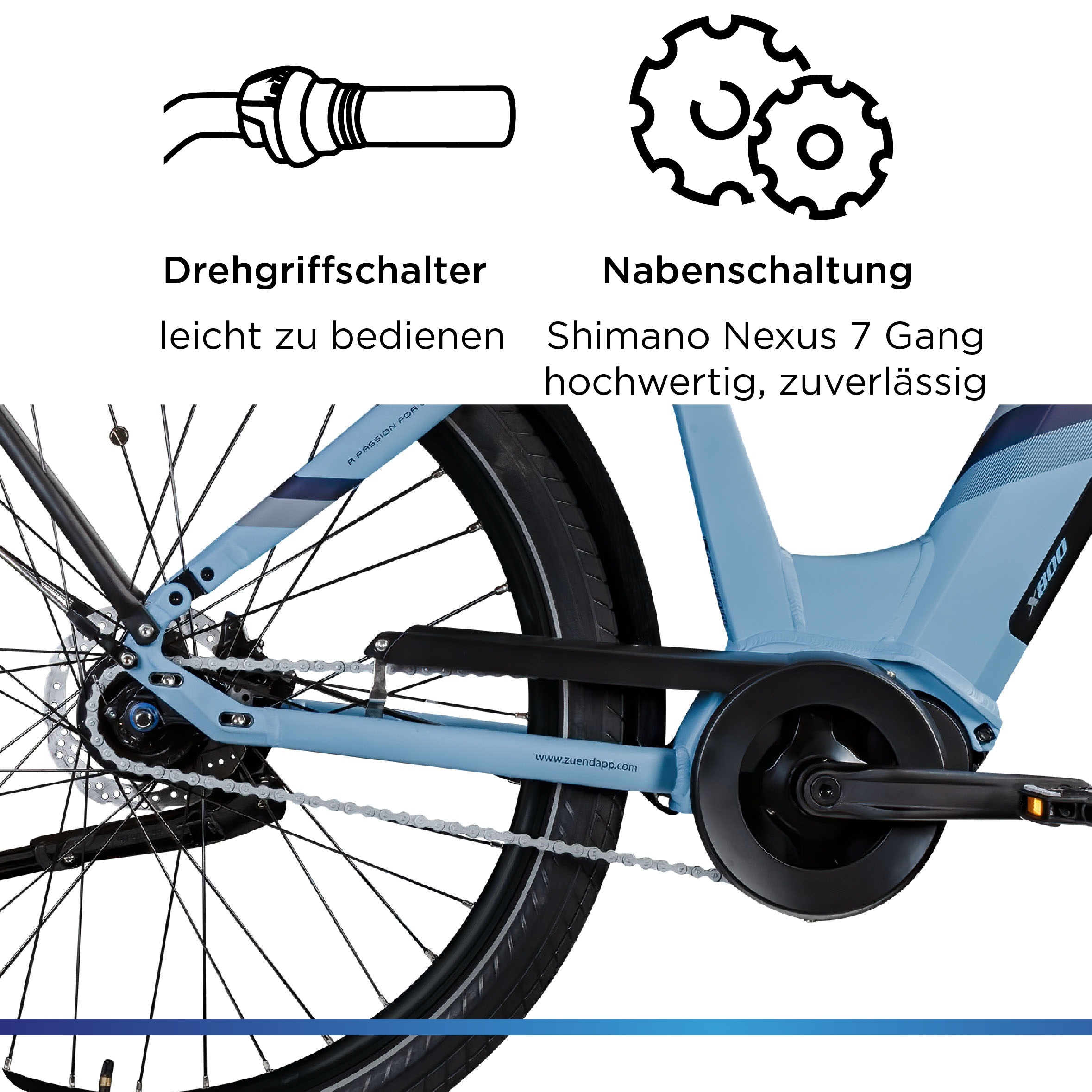 Zündapp »X800« 7 Gang Nabenschaltung Mittelmotor 250 W Pedelec, Elektrofahrrad für Damen und Herren