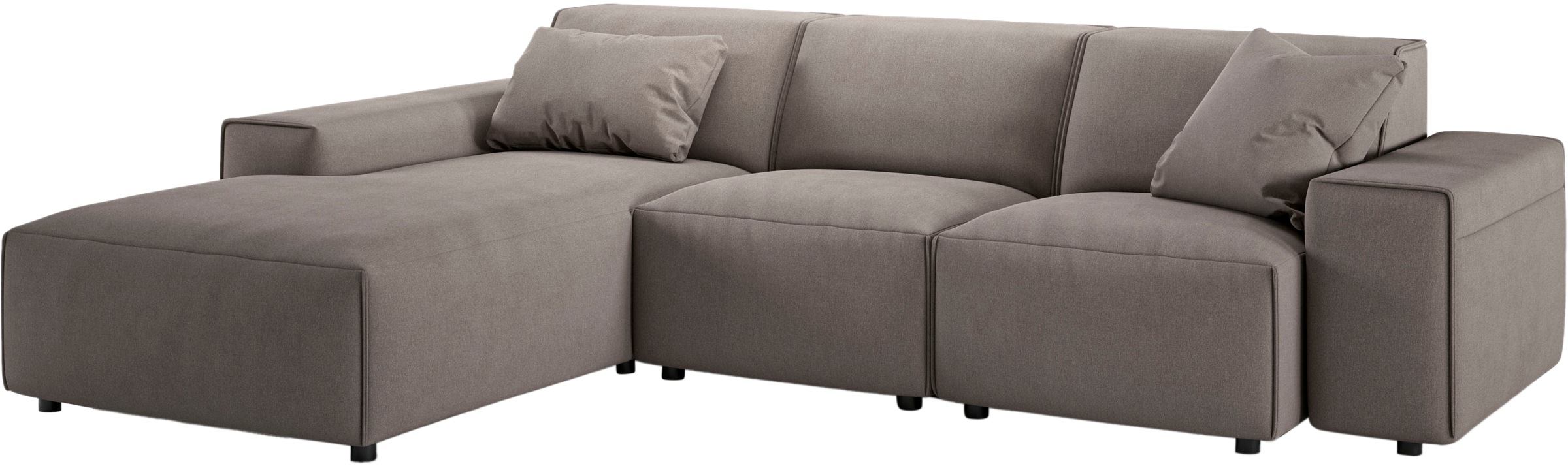 andas Ecksofa »Glimminge L-Form auch in Breitcord, Feincord + Easy care-Bezug,«, Breite 264, Zierkissen