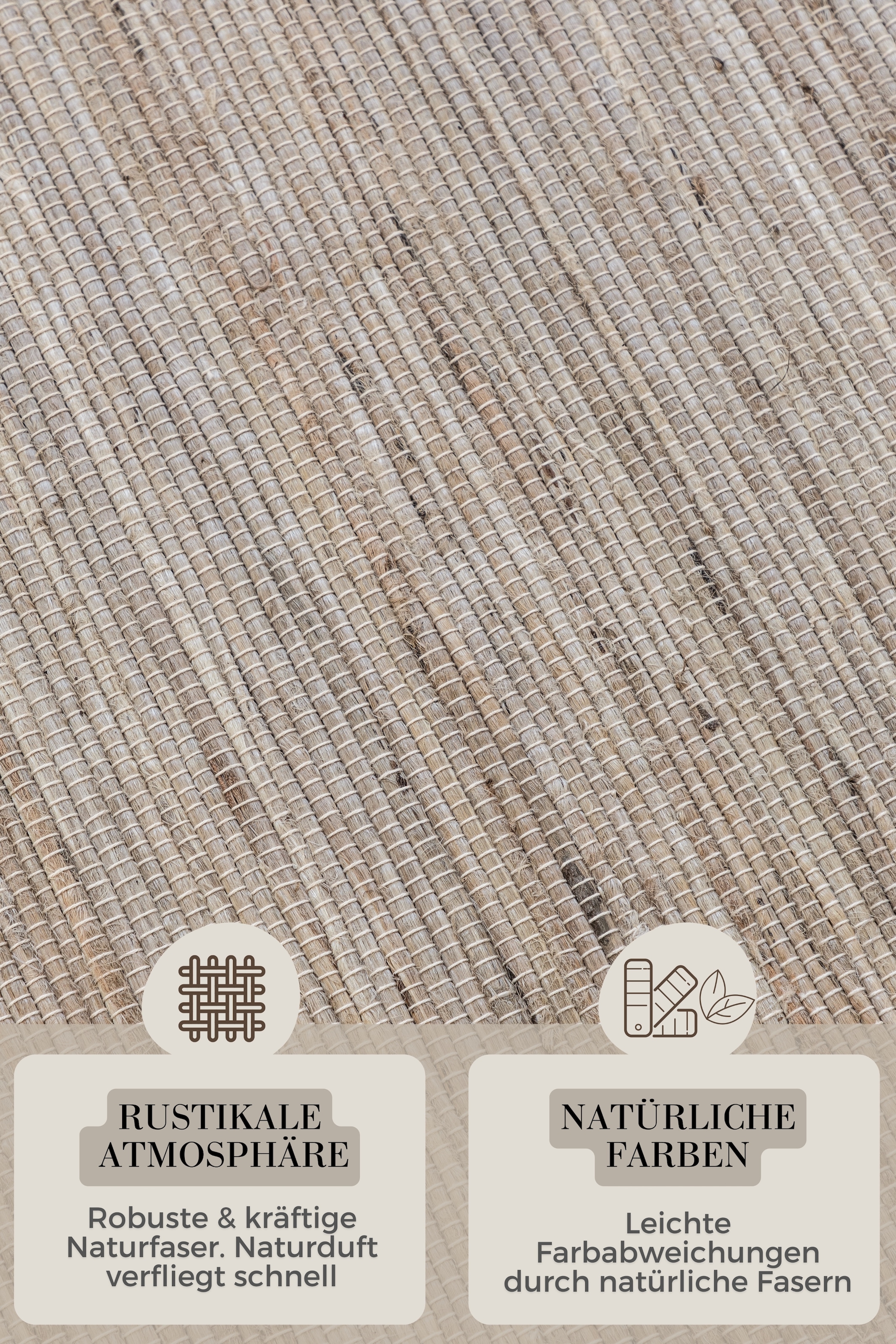 HANSE Home Teppich »Dhaka Juteteppich« rechteckig 5 mm Höhe Läufer, handgewebt, Jute, Wolle, Natur, Wohnzimmer, Flur, Klassisch