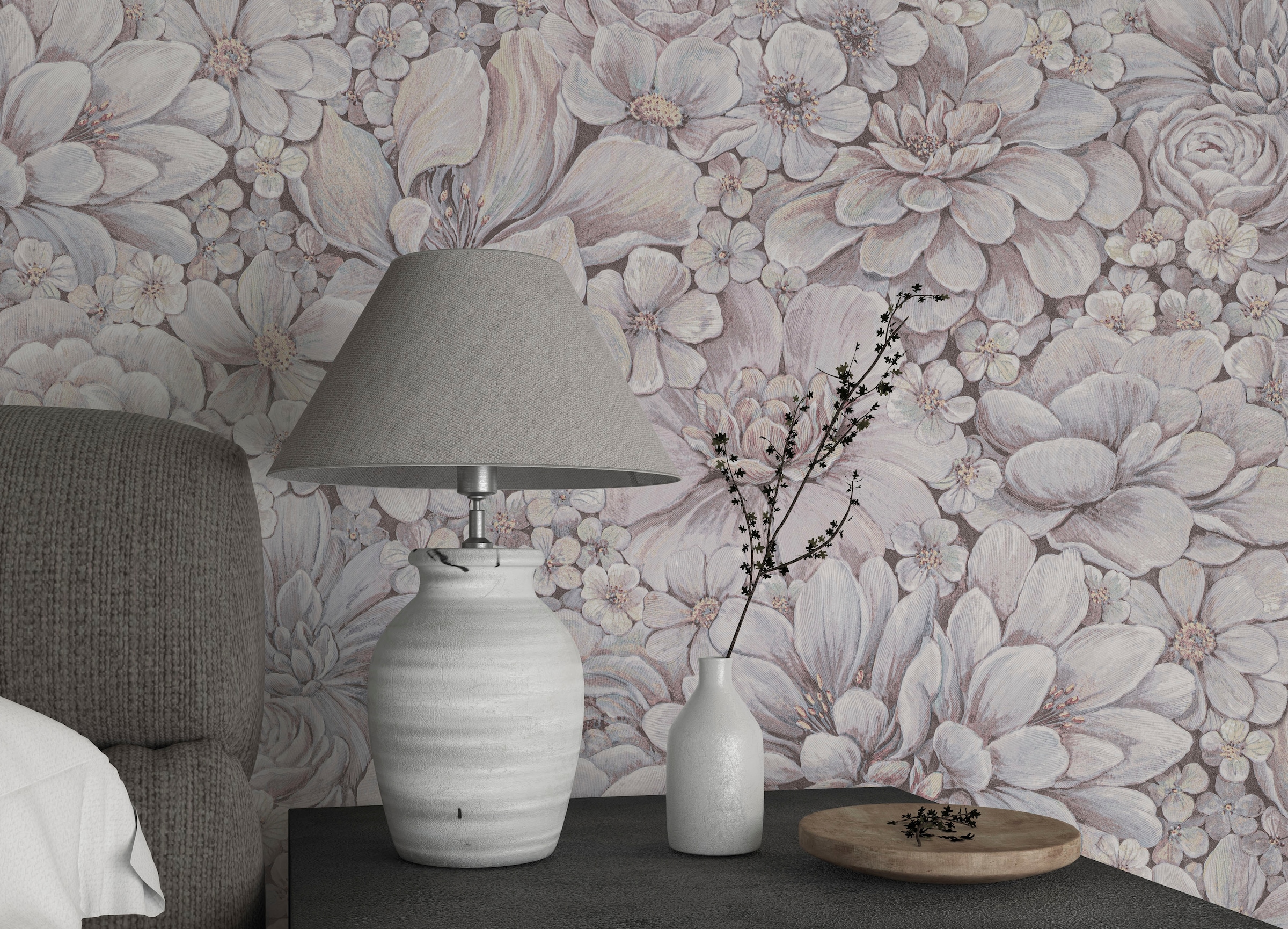 Marburg Vliestapete »Flower« matt geprägt Blattmotiv moderne Tapete für Wohnzimmer Schlafzimmer Küche