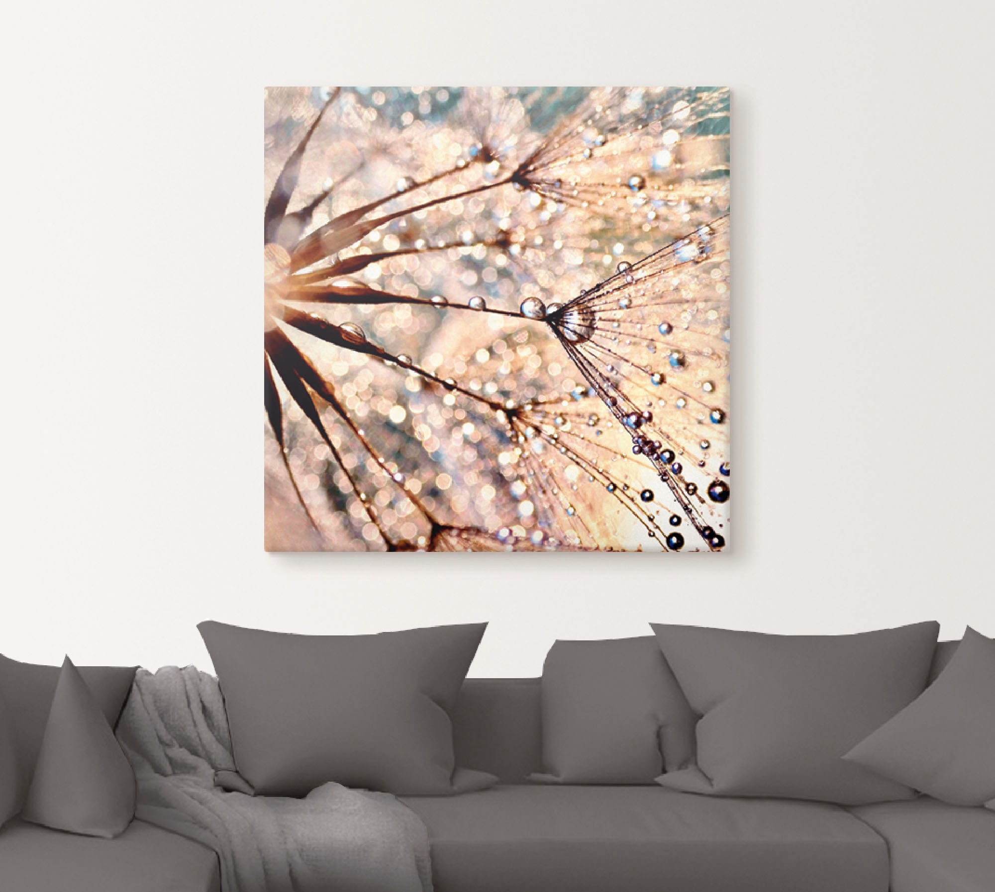 Artland Wandbild "Pusteblume - Kisses from rain", Blumen, (1 St.), als Lein günstig online kaufen