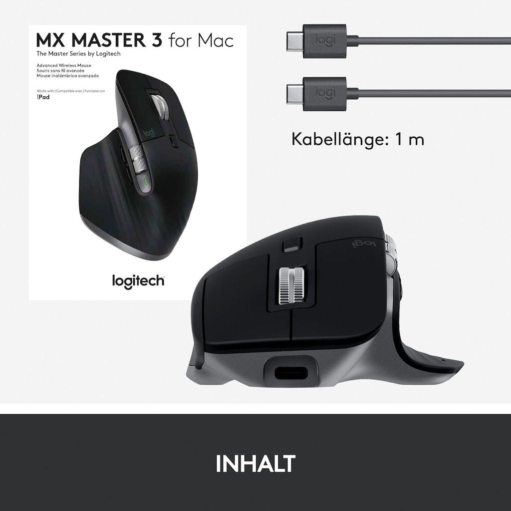 Logitech Maus »MX MASTER 3 für Mac«, Funk
